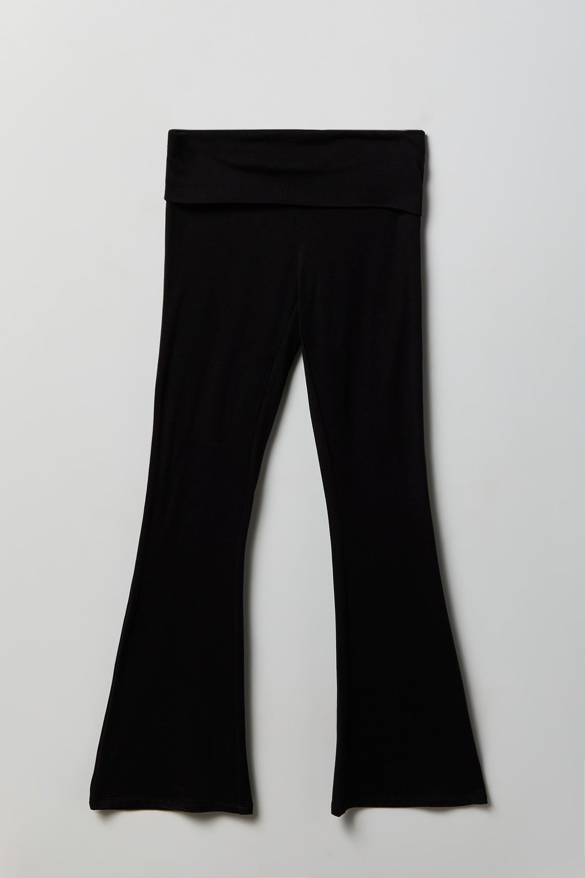 Foldover Waist Flare Legging - Black