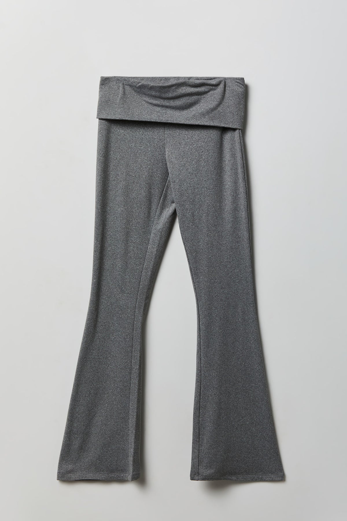 Foldover Waist Flare Legging - Charcoal