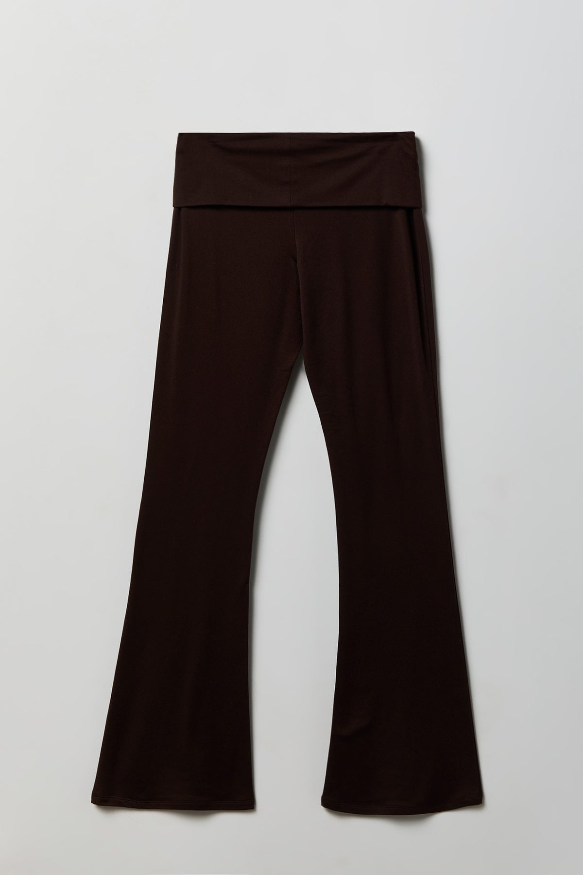 Alt View 2. Foldover Waist Flare Legging - Brown