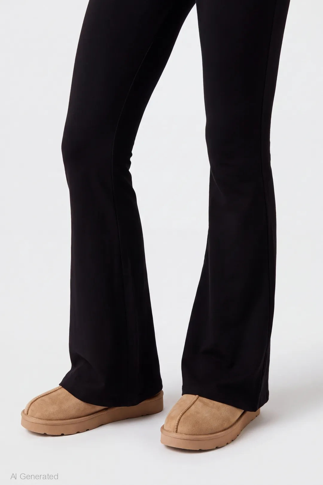 Alt View 6. Foldover Waist Flare Legging - Brown