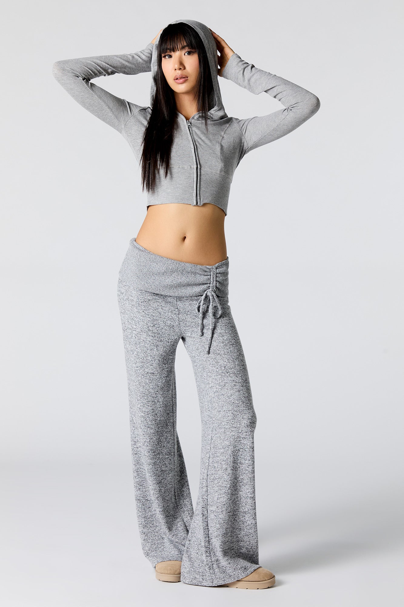 Foldover Drawstring Knit Pant