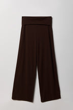 Foldover Waist Wide Leg Pant
