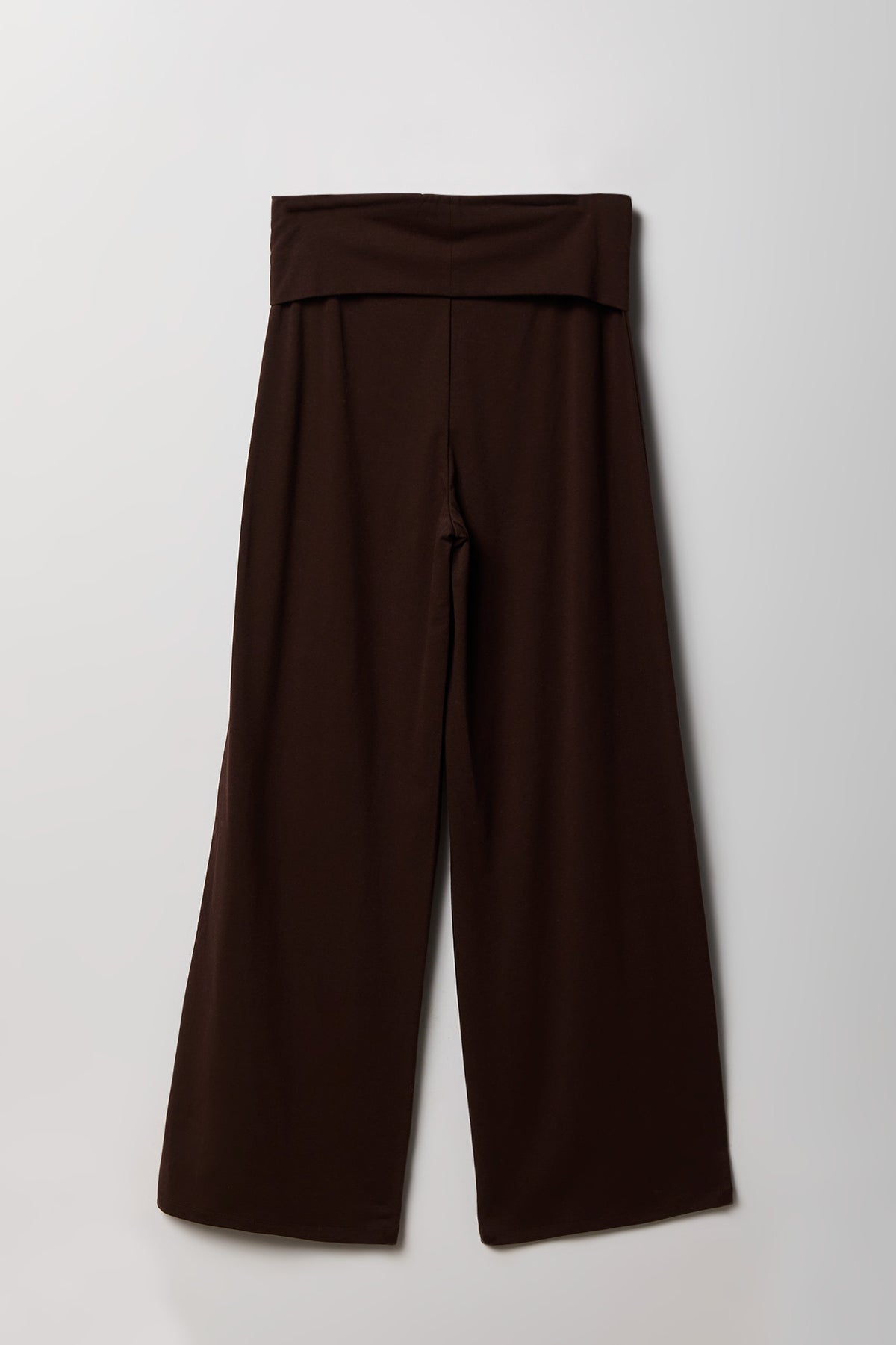 Alt View 2. Foldover Waist Wide Leg Pant - Brown