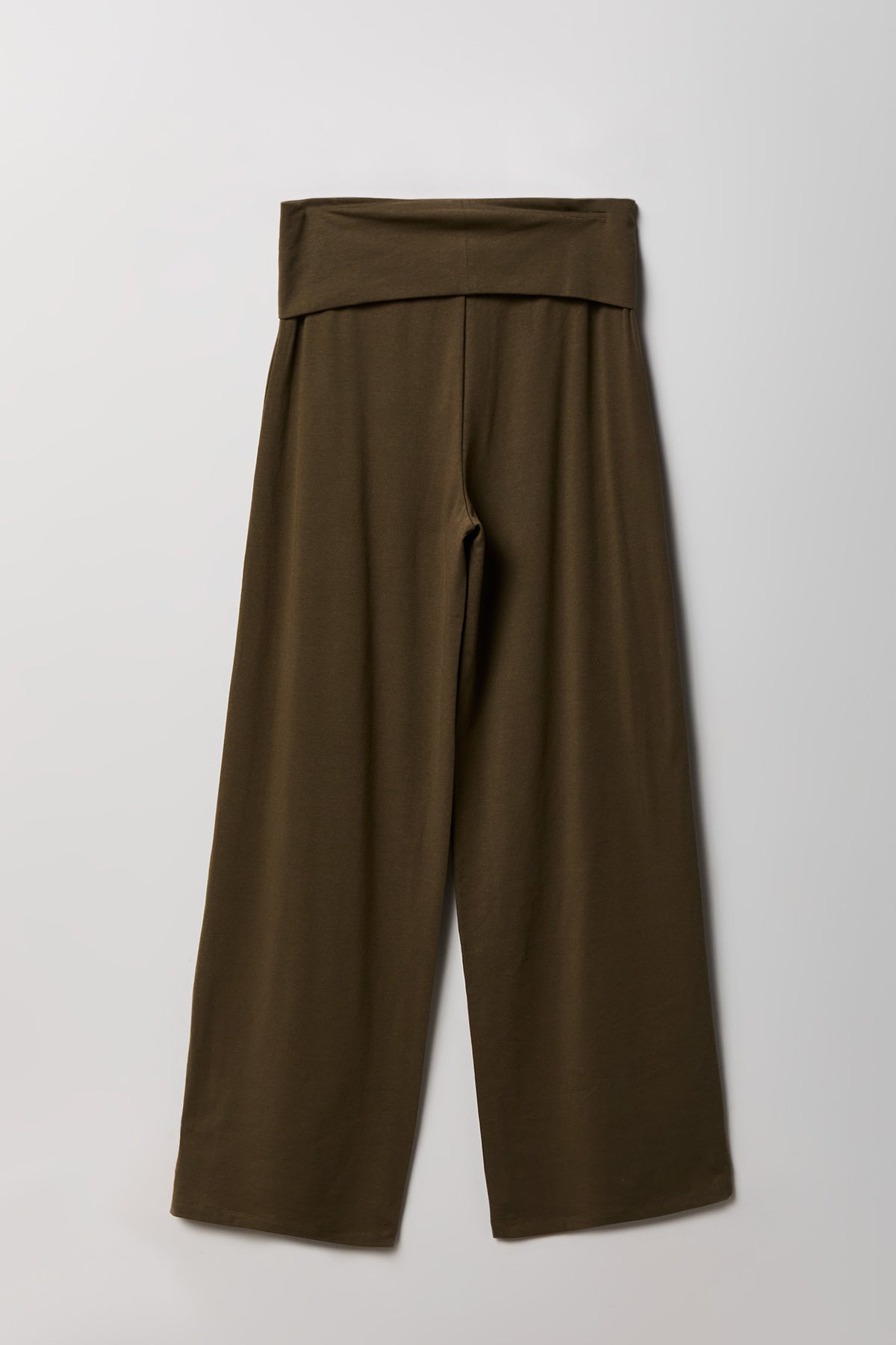 Alt View 2. Foldover Waist Wide Leg Pant - Dark Green