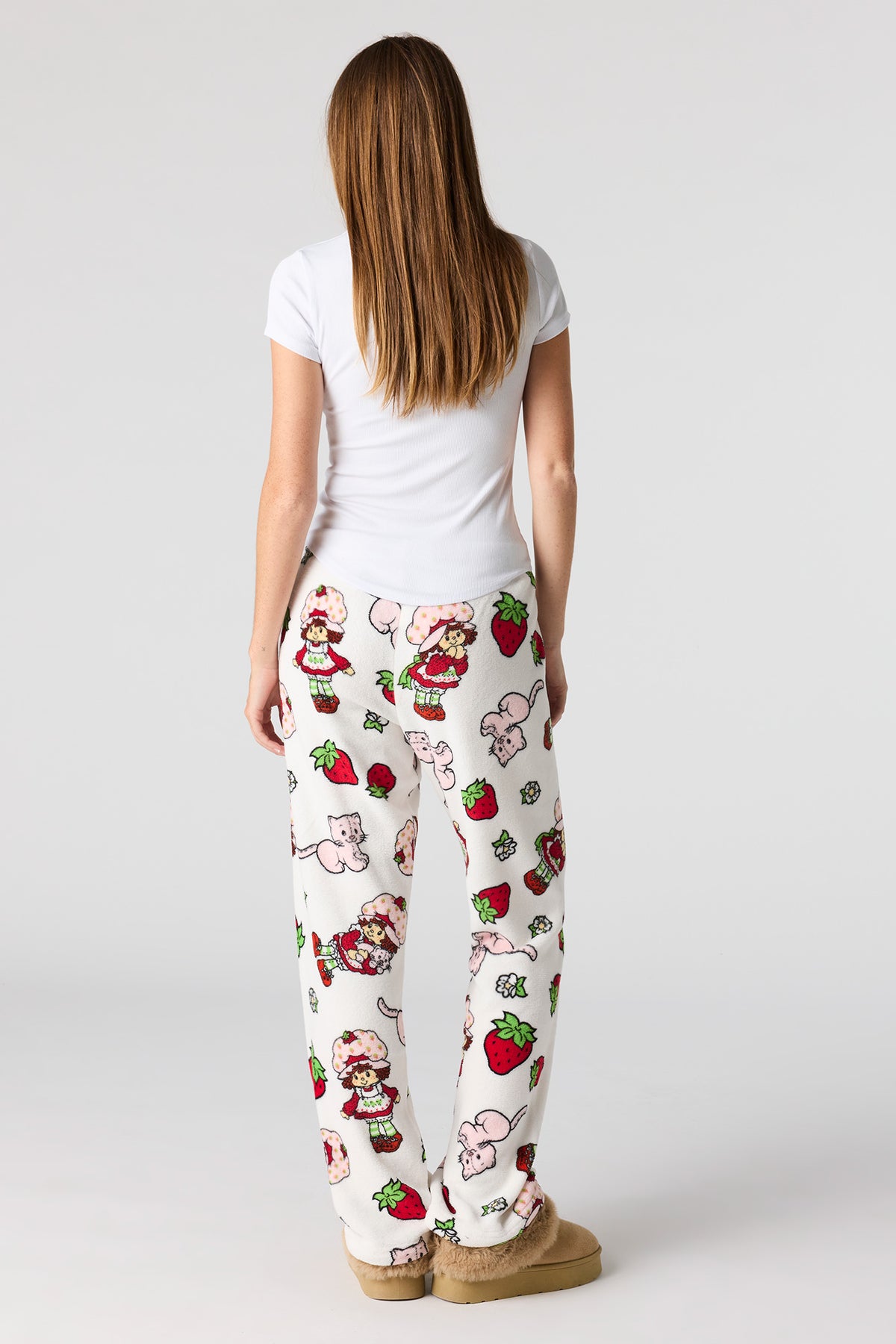 Alt View 3. Strawberry Shortcake Plush Pajama Pant - Ivory