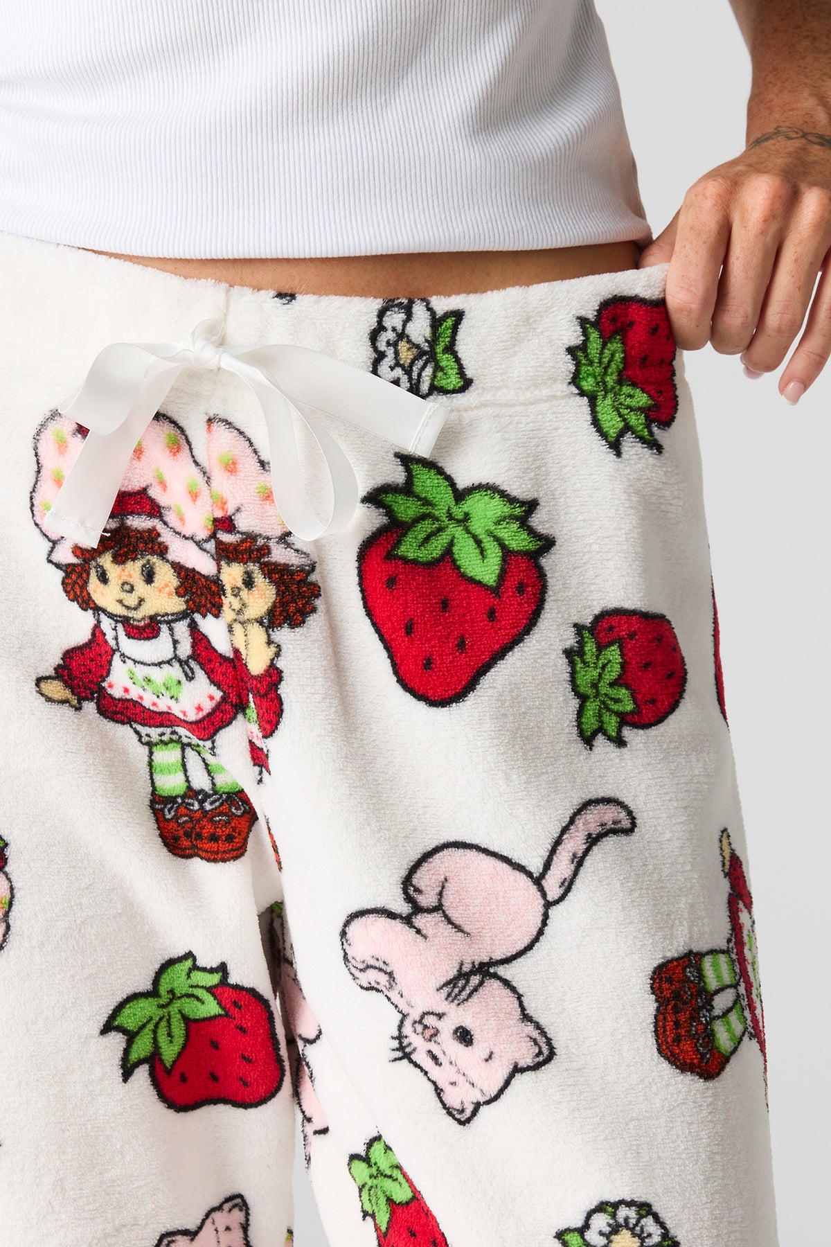 Alt View 4. Strawberry Shortcake Plush Pajama Pant - Ivory