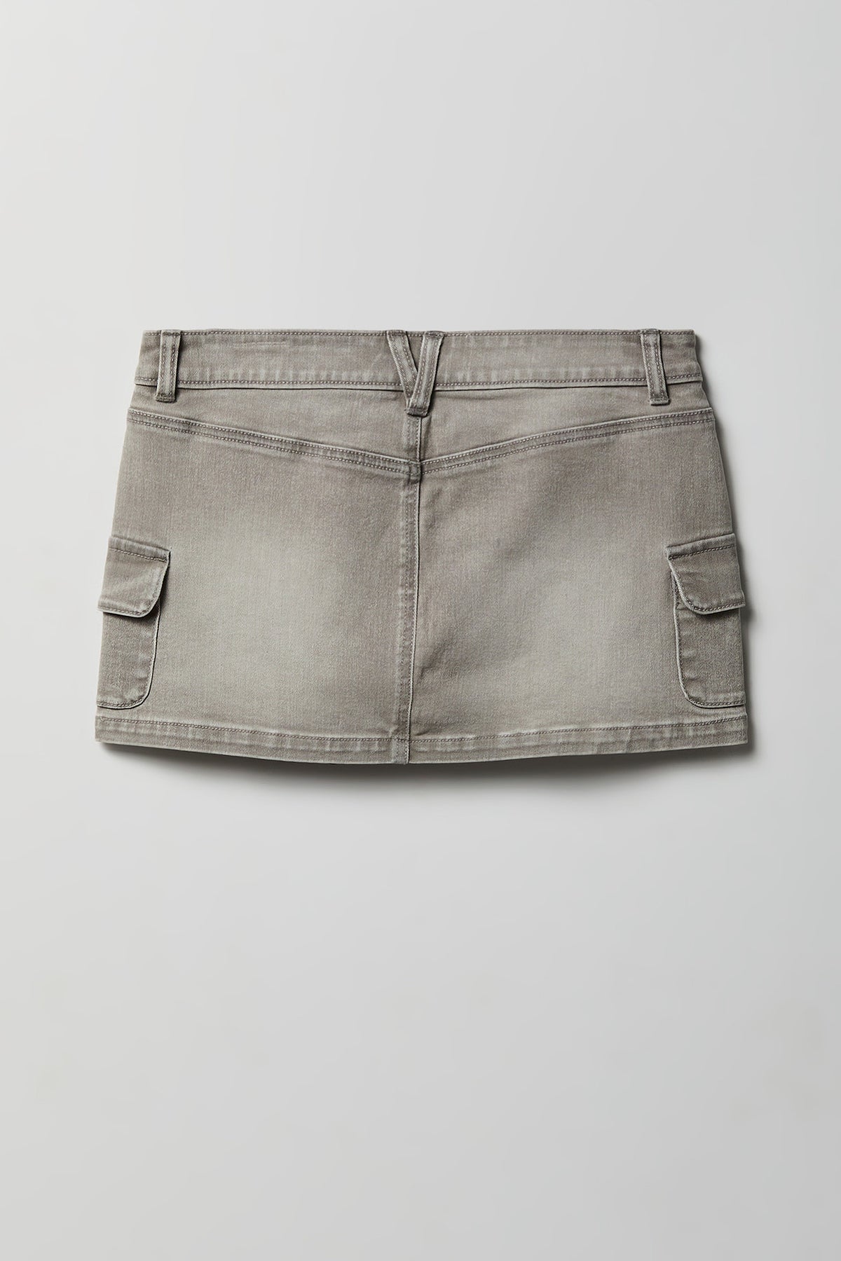 Alt View 5. Denim Mini Cargo Skort - Charcoal