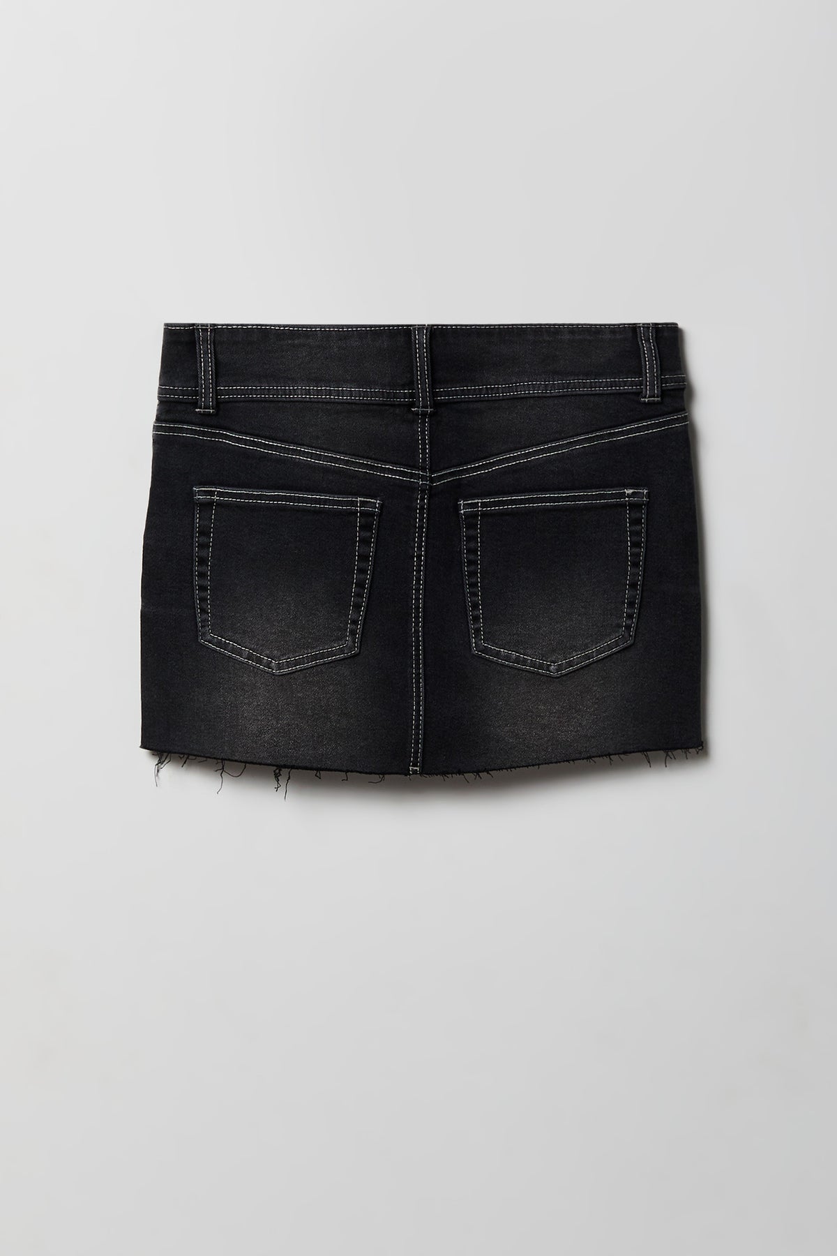 Alt View 2. Stretch Denim Micro Mini Skort - Black