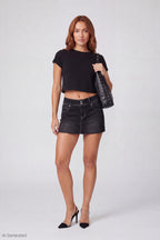 Stretch Denim Micro Mini Skort