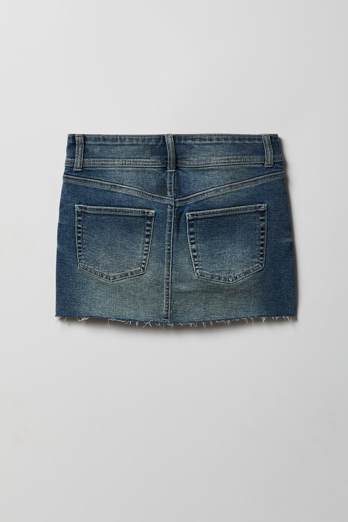 Alt View 2. Stretch Denim Micro Mini Skort - Pacific Blue