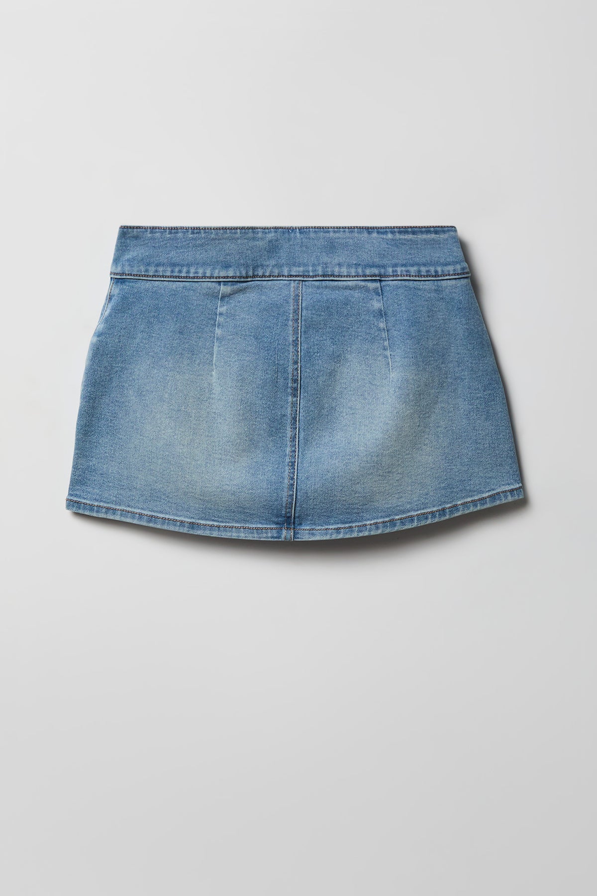 Alt View 2. Denim Mini Skort - Light Denim Blue