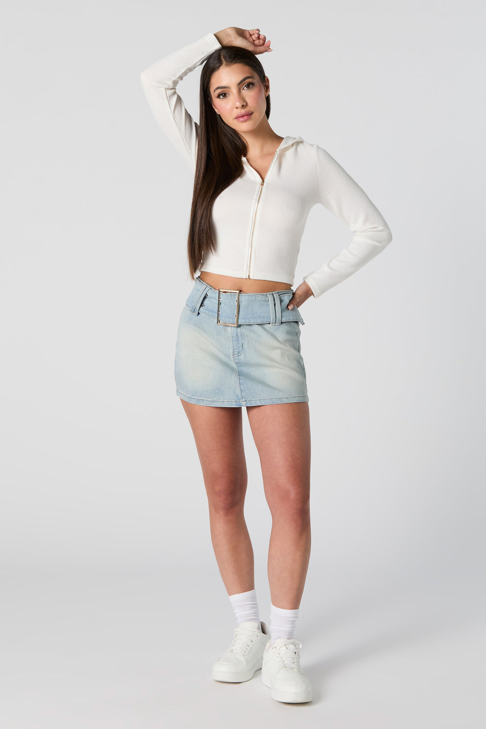 Denim Belted Mini Skirt Denim Belted Mini Skirt 6