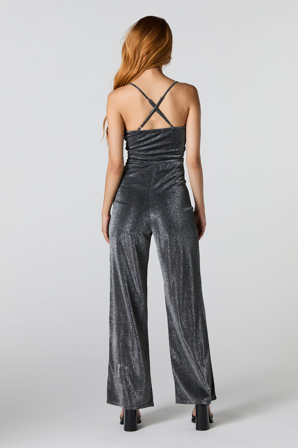 Sparkle Cowl Neck Wide Leg Jumpsuit Sparkle Cowl Neck Wide Leg Jumpsuit 3