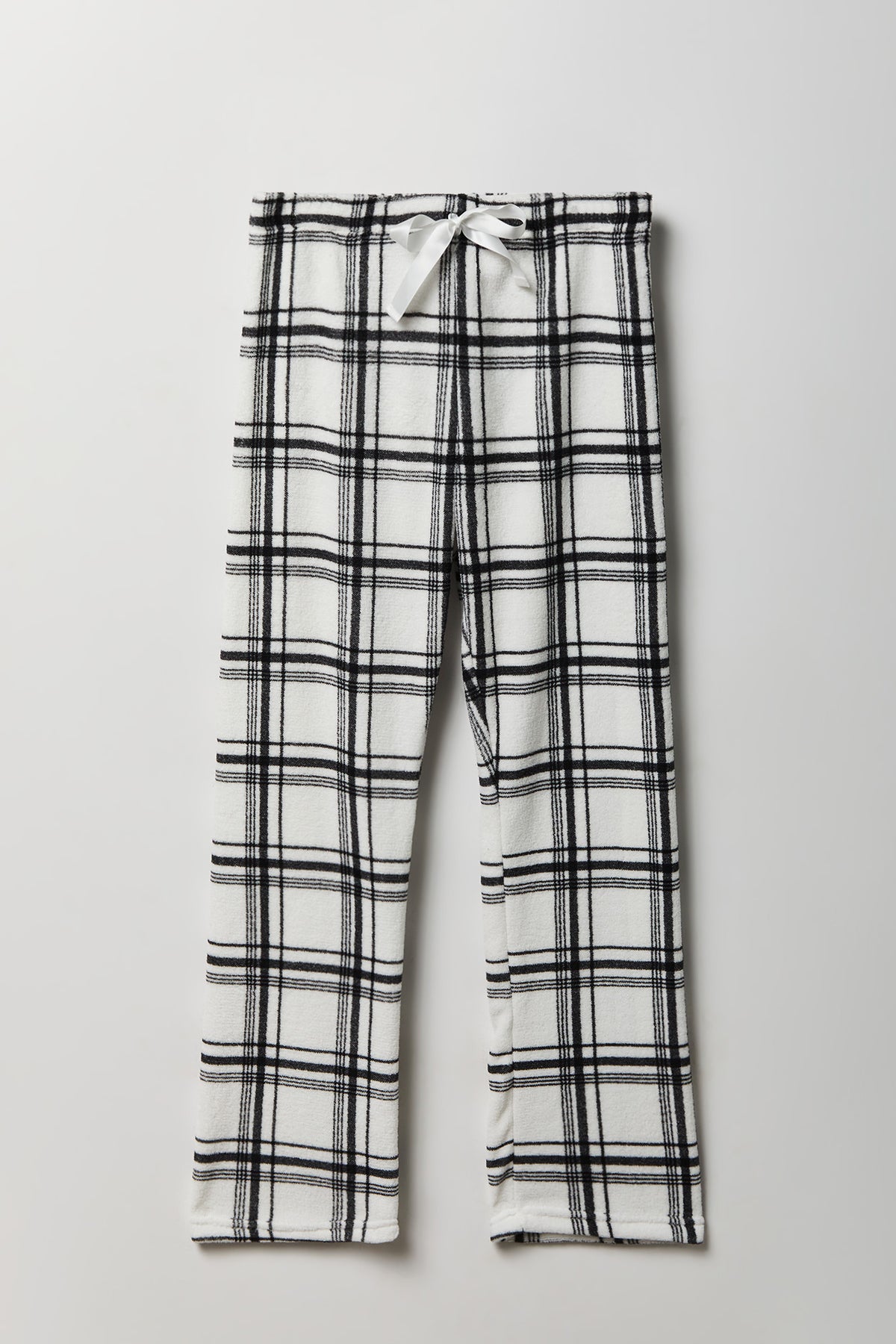 Plush Printed Pajama Pant - White