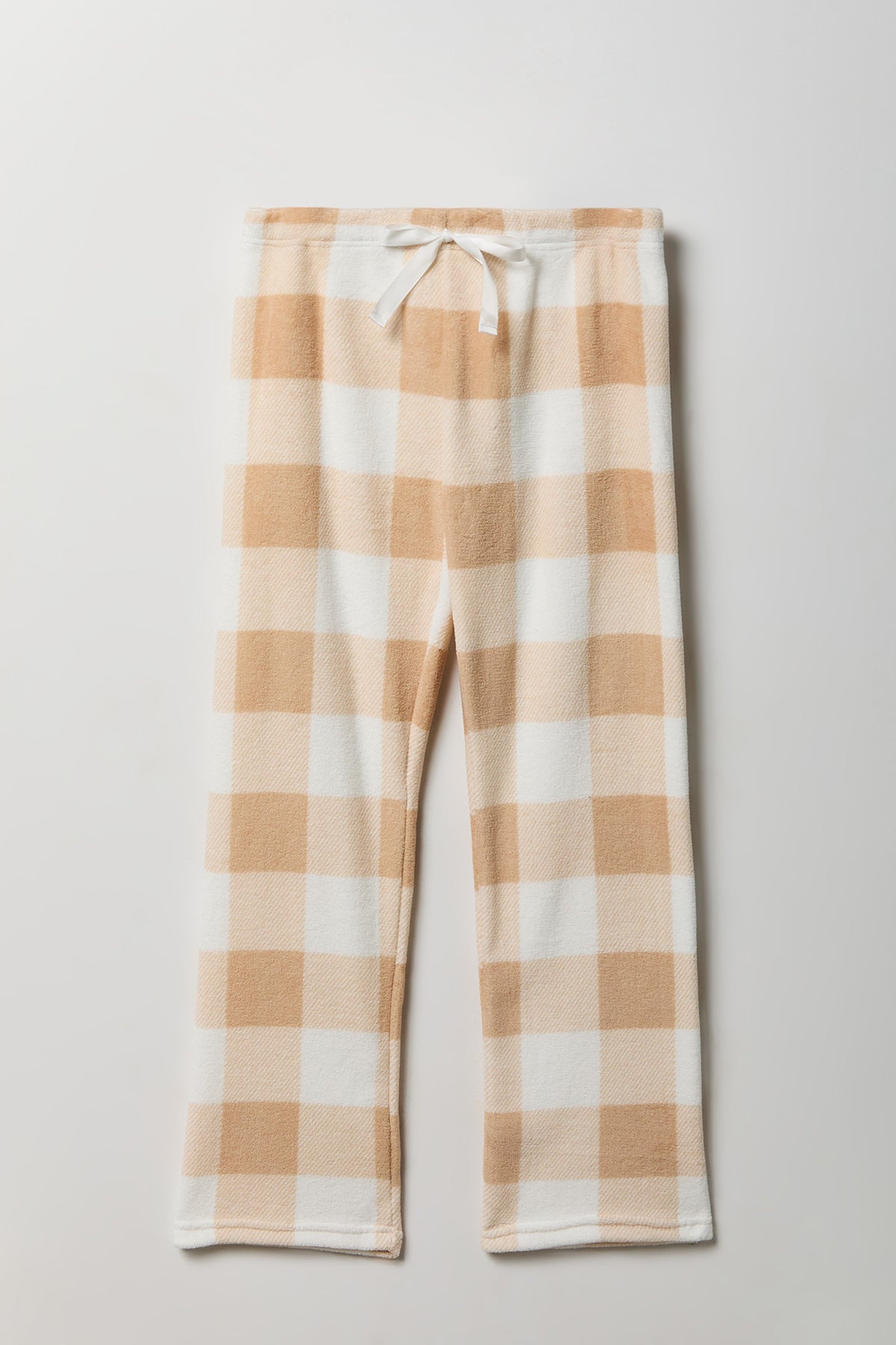 Plush Printed Pajama Pant - Tan
