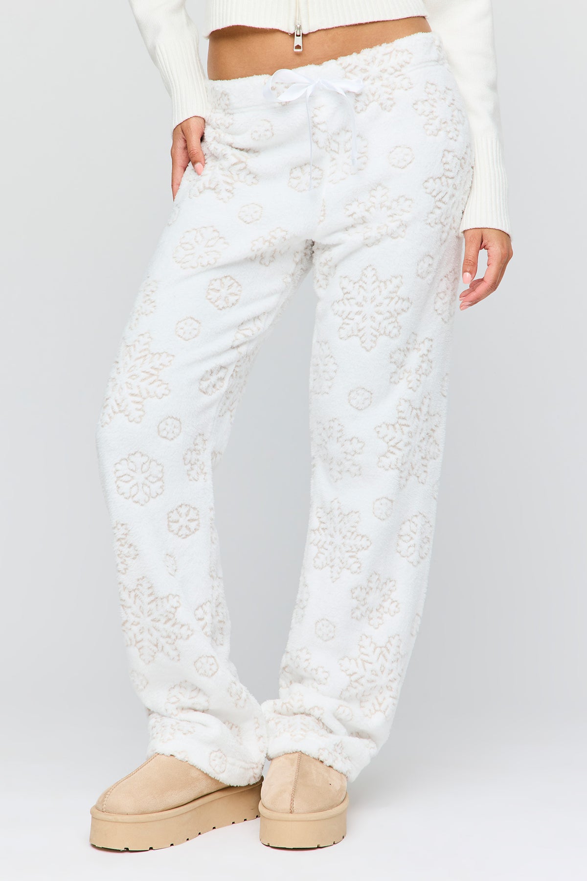 Alt View 2. Winter Plush Pajama Pant - Light Grey