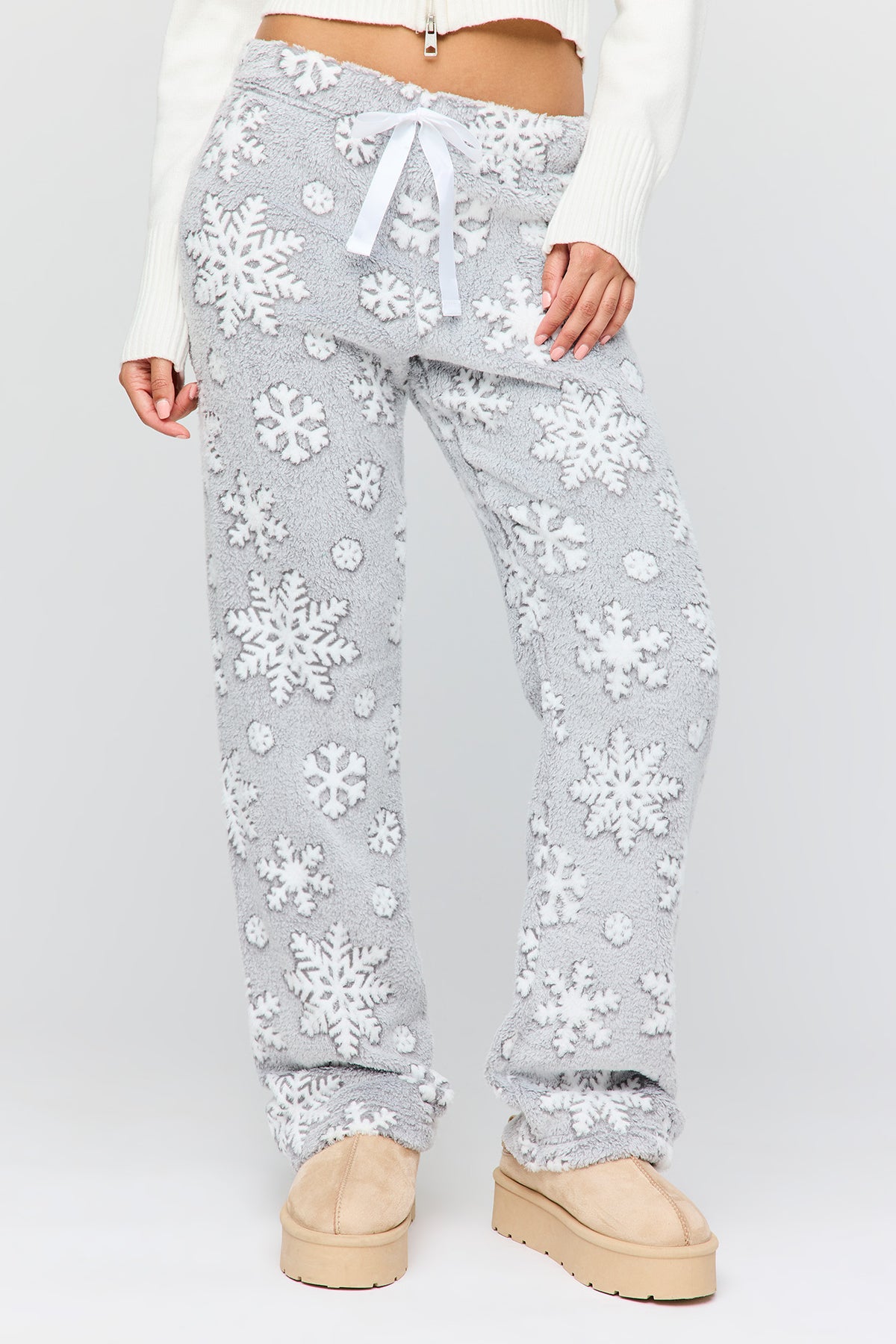 Alt View 8. Winter Plush Pajama Pant - Light Grey