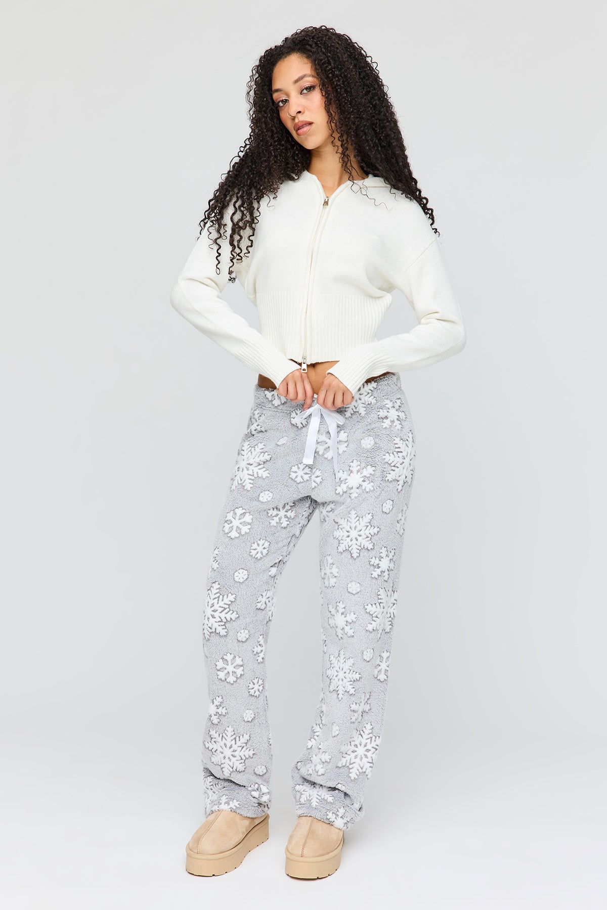 Alt View 7. Winter Plush Pajama Pant - Light Grey