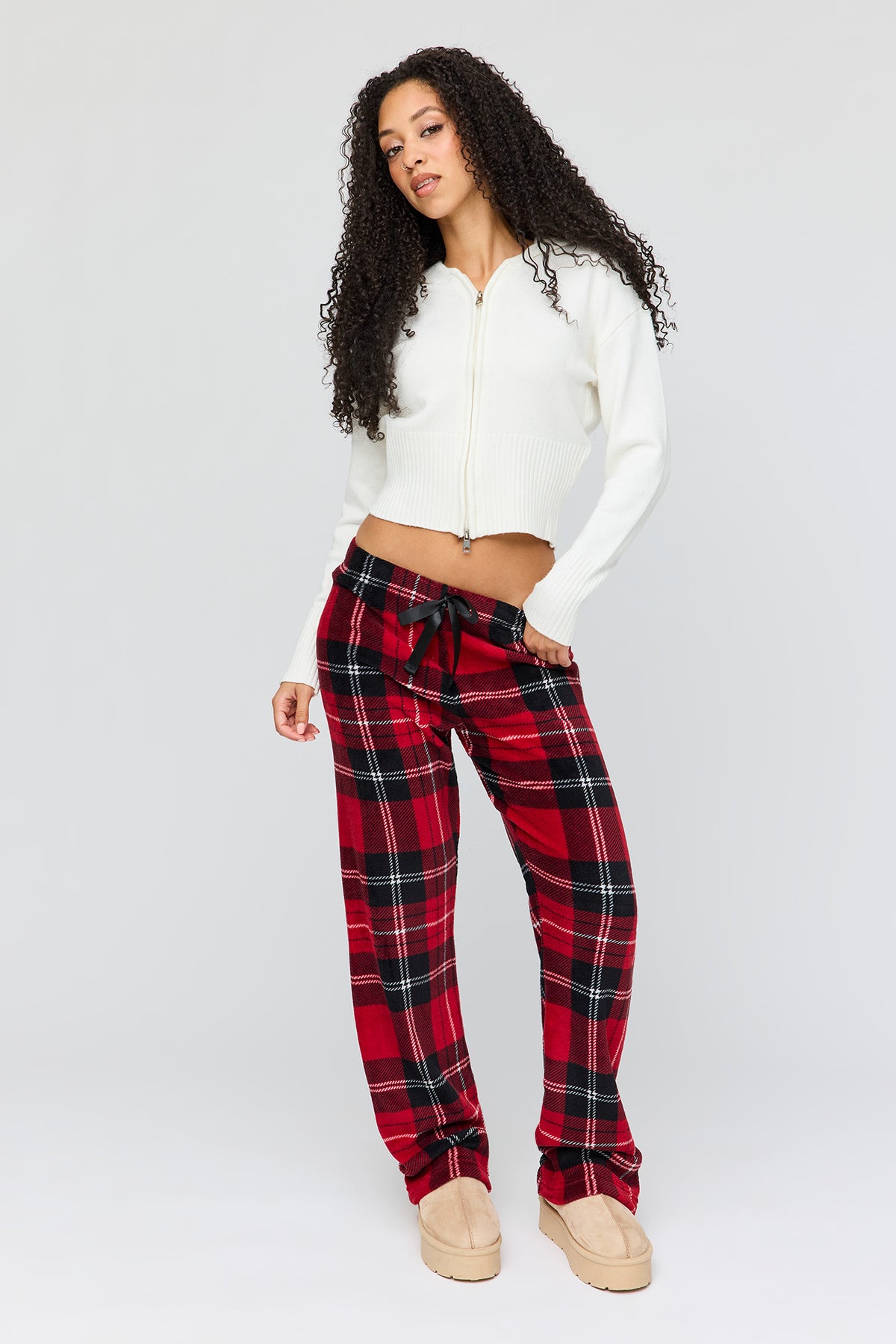 Winter Plush Pajama Pant - Red