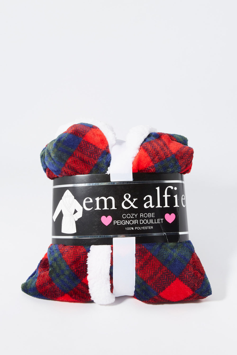 Plaid Print Plush Robe Plaid Print Plush Robe 1