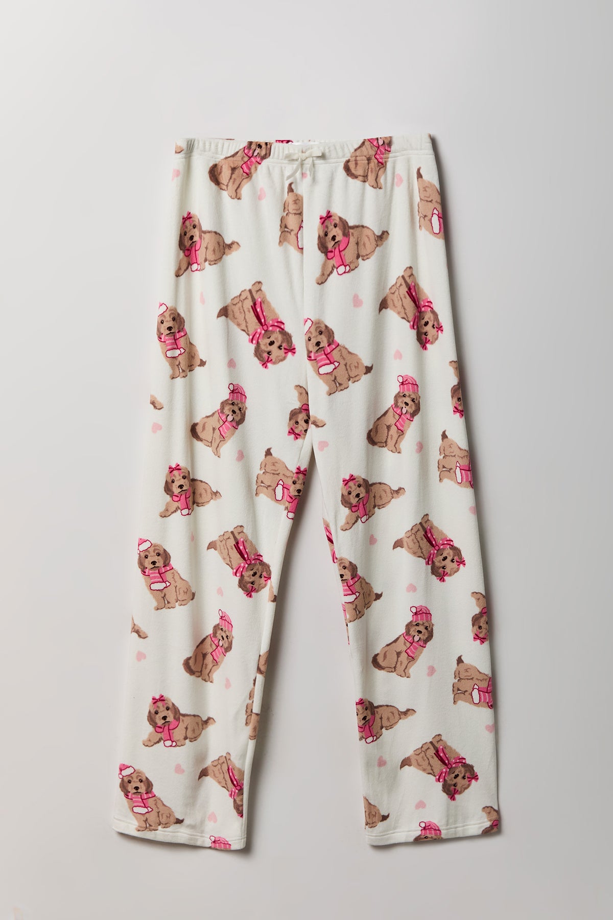 Patterned Plush Pajama Pant - Ivory