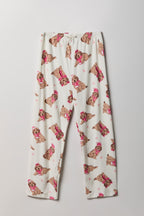 Patterned Plush Pajama Pant