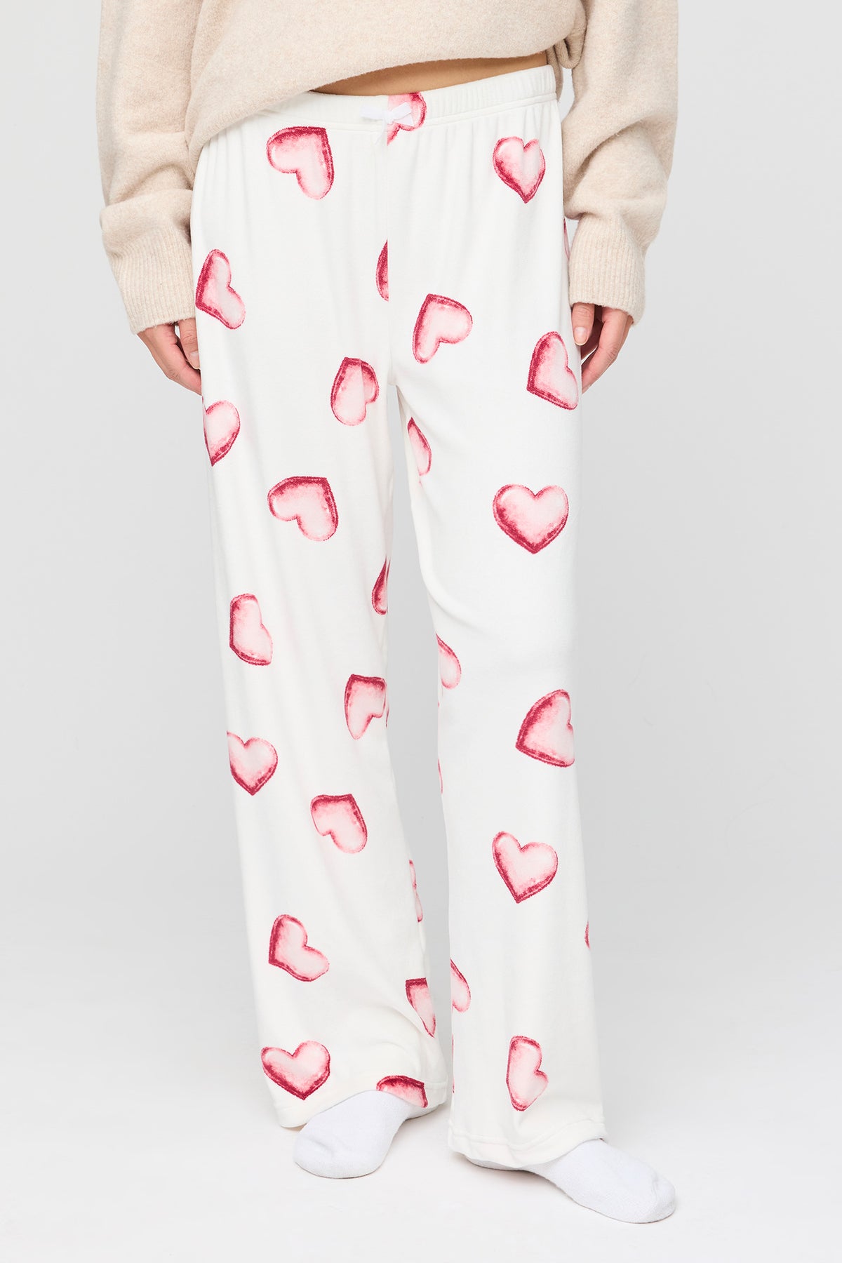 Alt View 2. Plush Pajama Pant - White