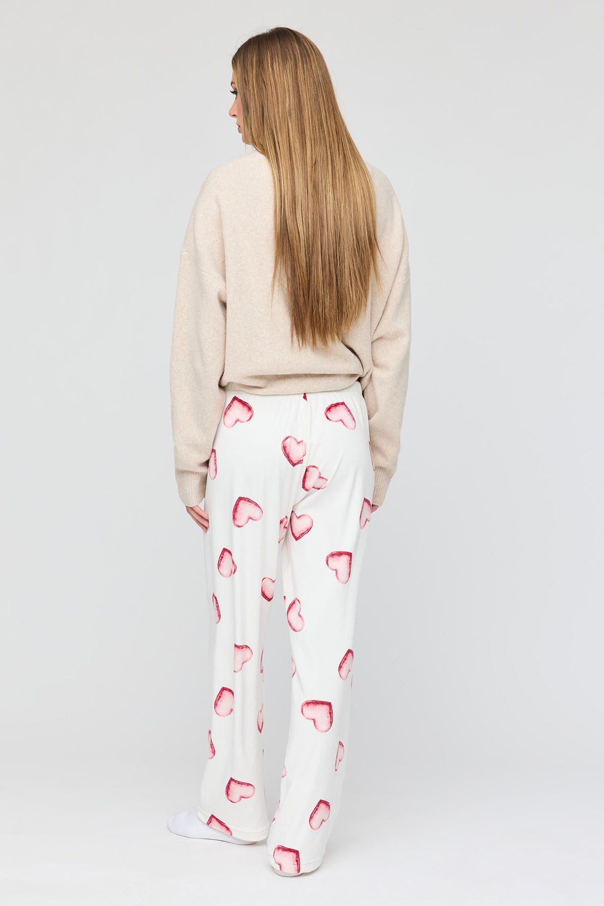 Alt View 3. Plush Pajama Pant - White