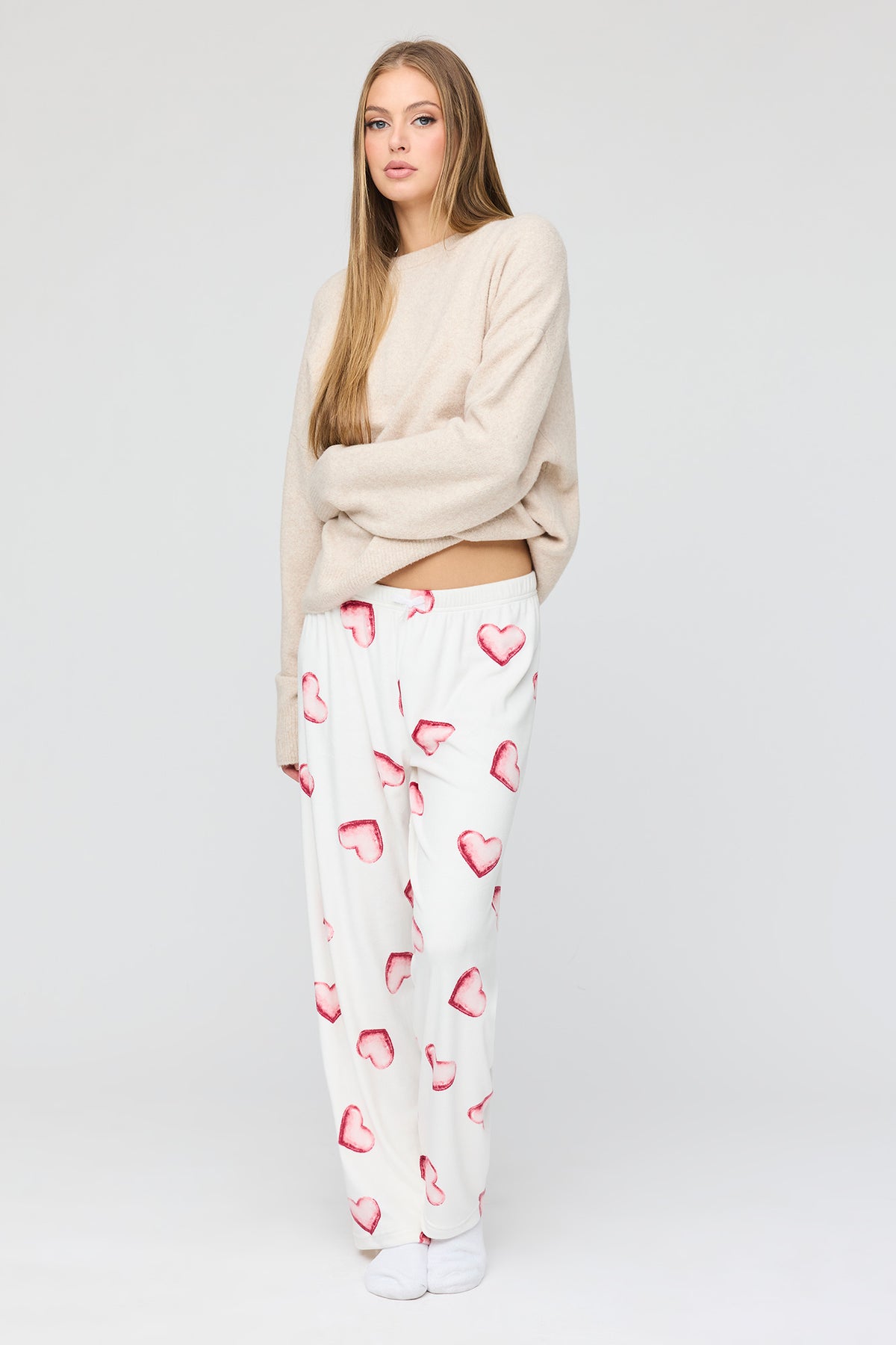 Plush Pajama Pant - White