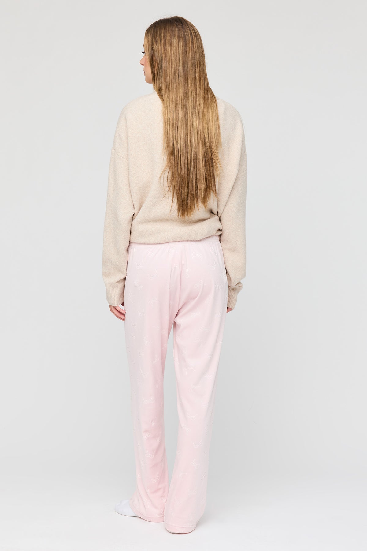 Alt View 3. Plush Pajama Pant - Red