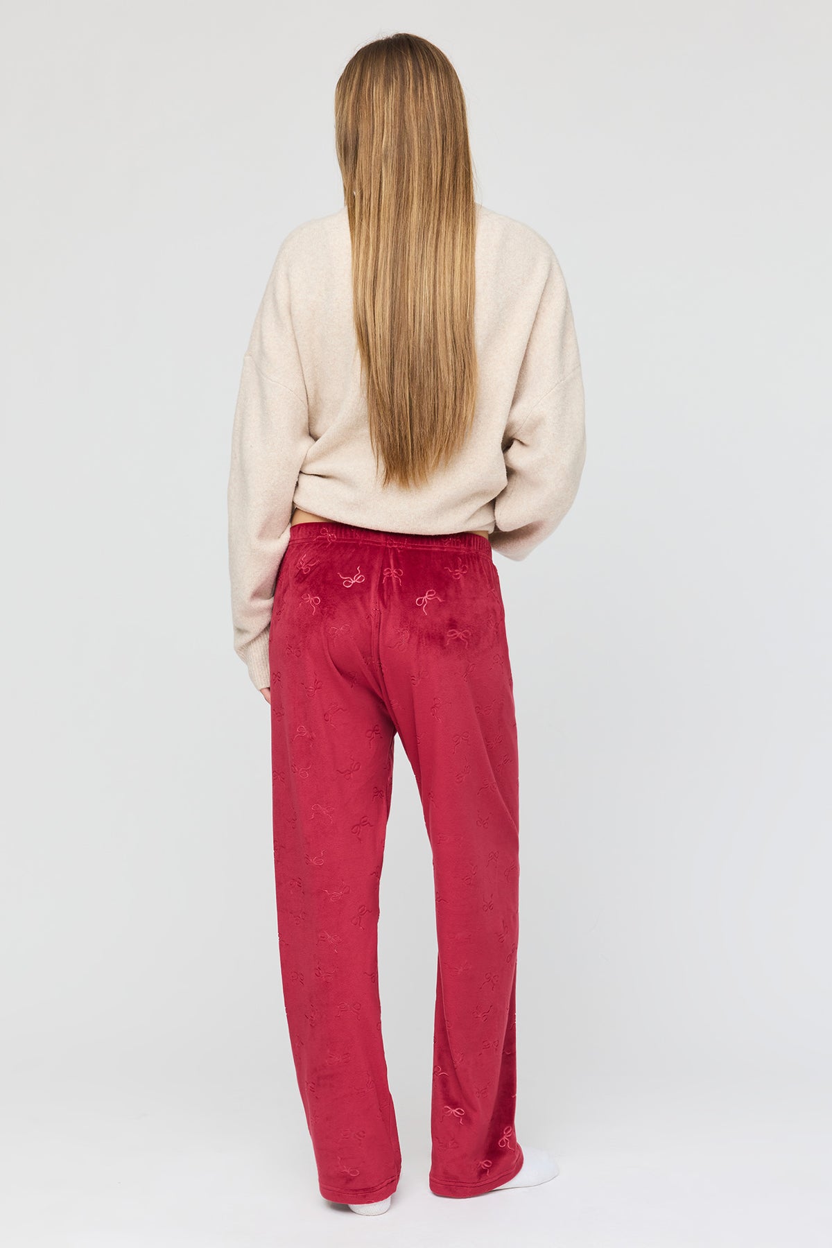 Alt View 3. Plush Pajama Pant - Pink