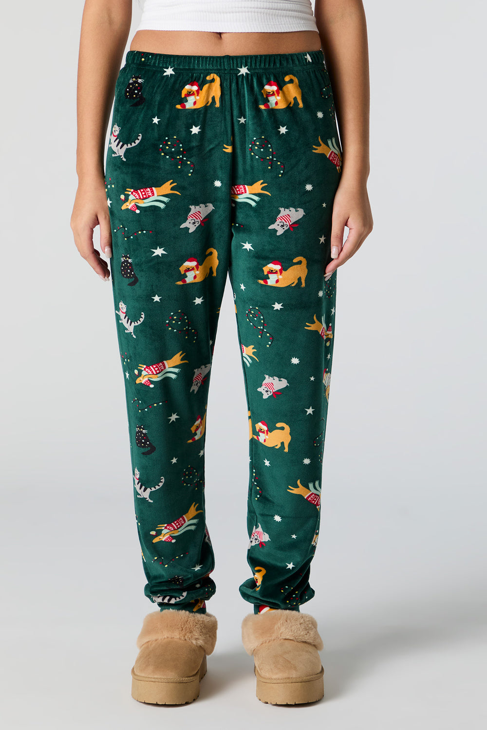 Christmas Print Velour Pajama Jogger Christmas Print Velour Pajama Jogger 2