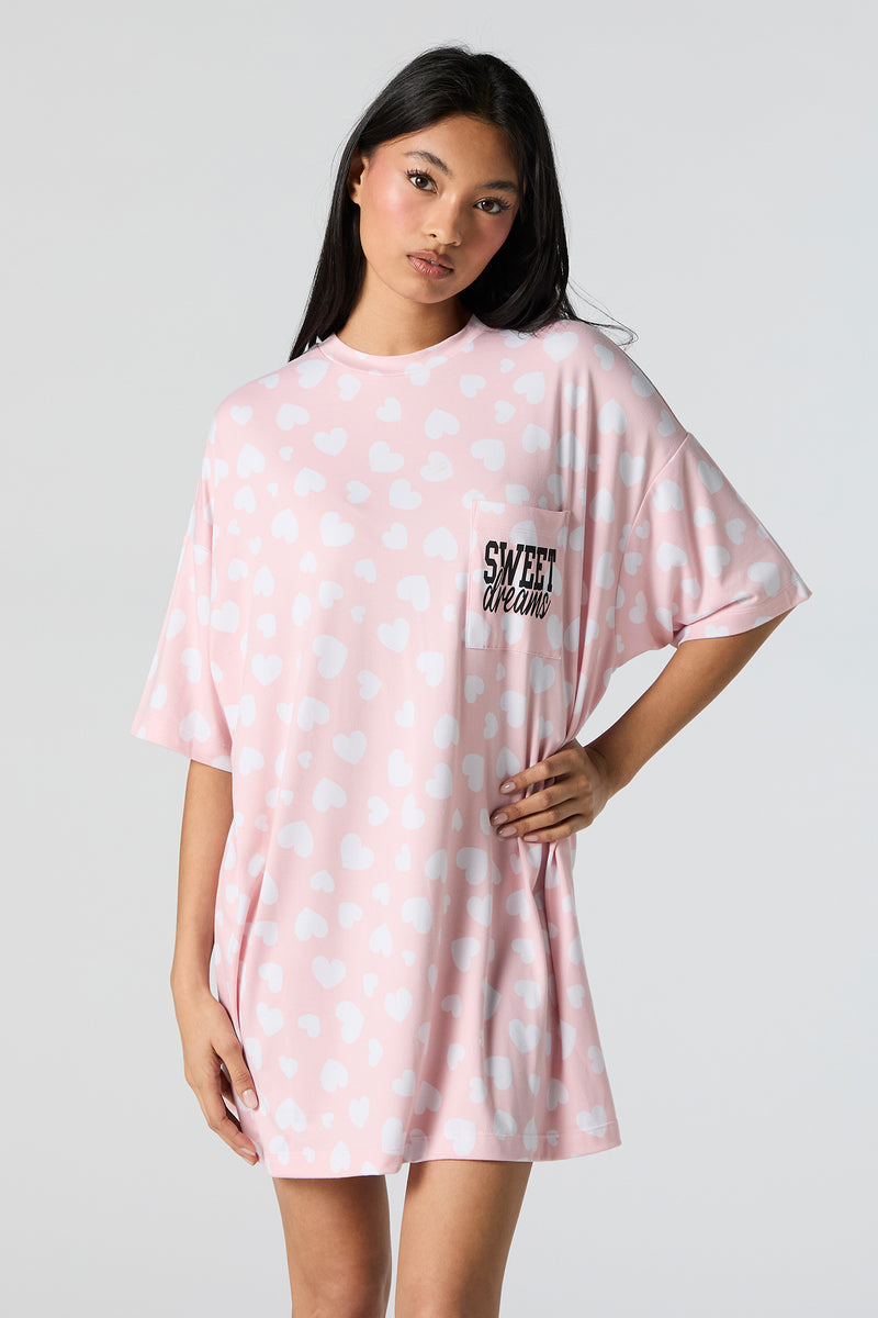 Printed Pajama Dress