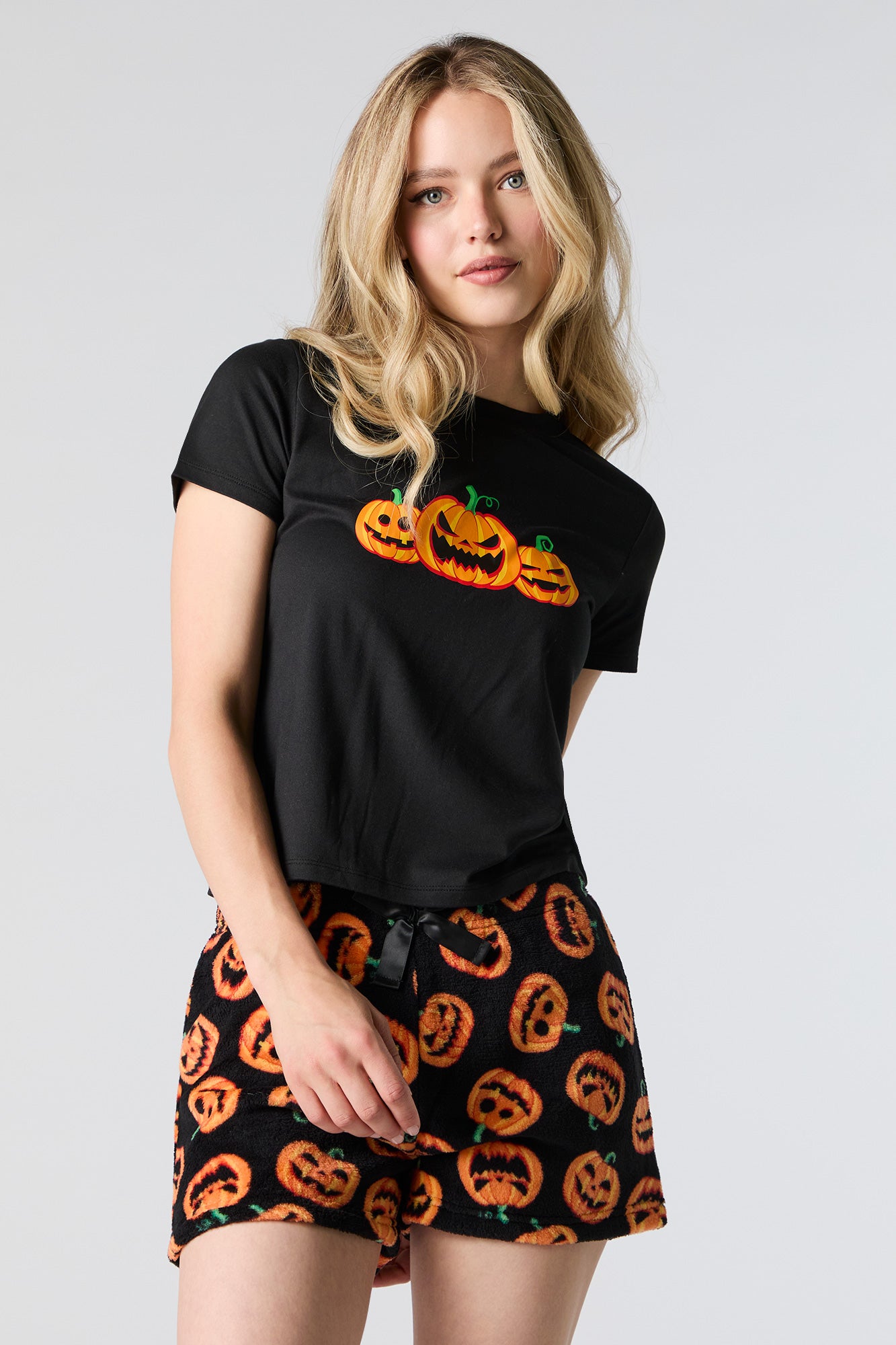 Halloween T-Shirt and Short  2 Piece Pajama Set