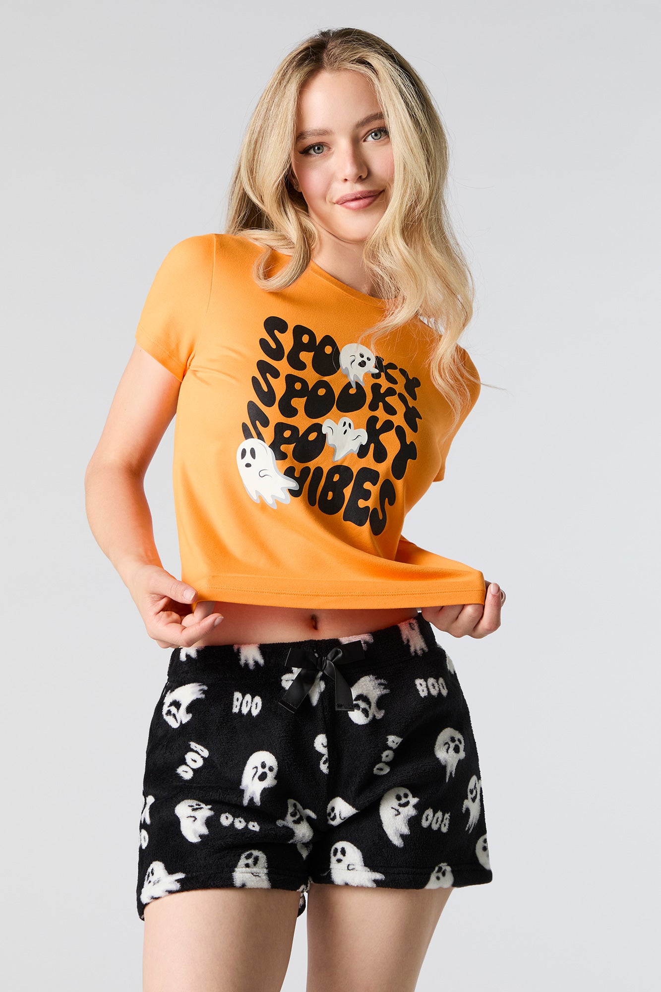 Spooky Vibes T-Shirt and Short  2 Piece Pajama Set