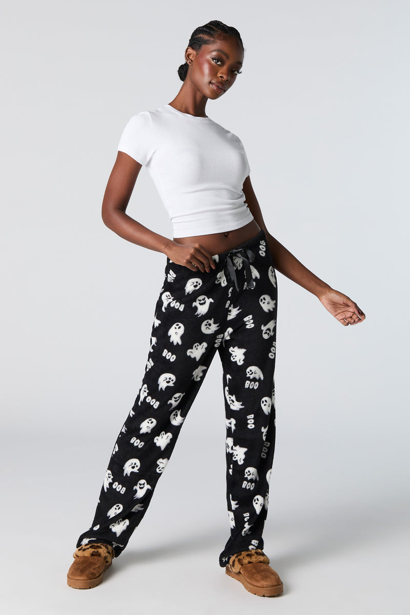 Boo - Halloween Printed Plush Pajama Pant