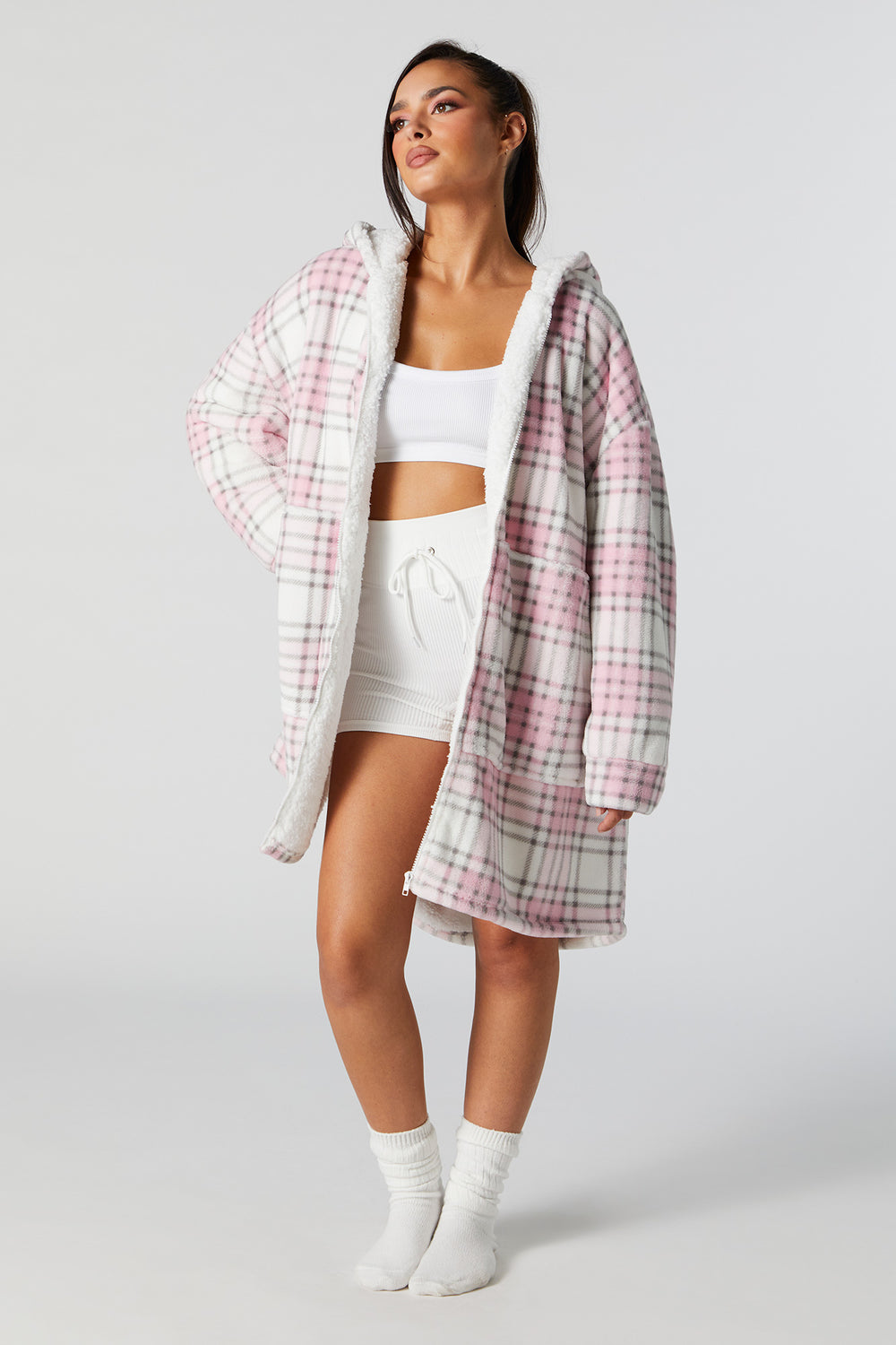 Plaid Print Zip-Up Humungo Plaid Print Zip-Up Humungo 3