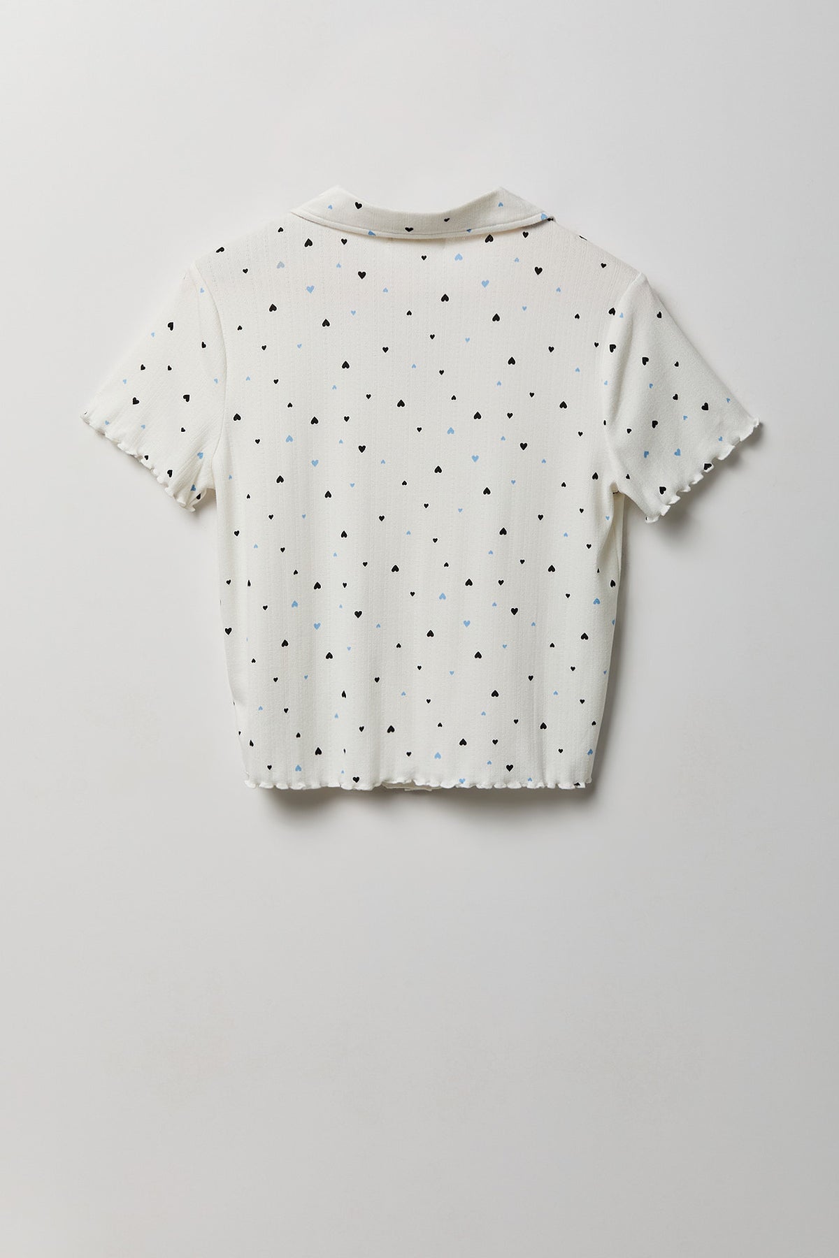 Alt View 7. Pointelle Button-Up Top & Short Pajama Set - Ivory