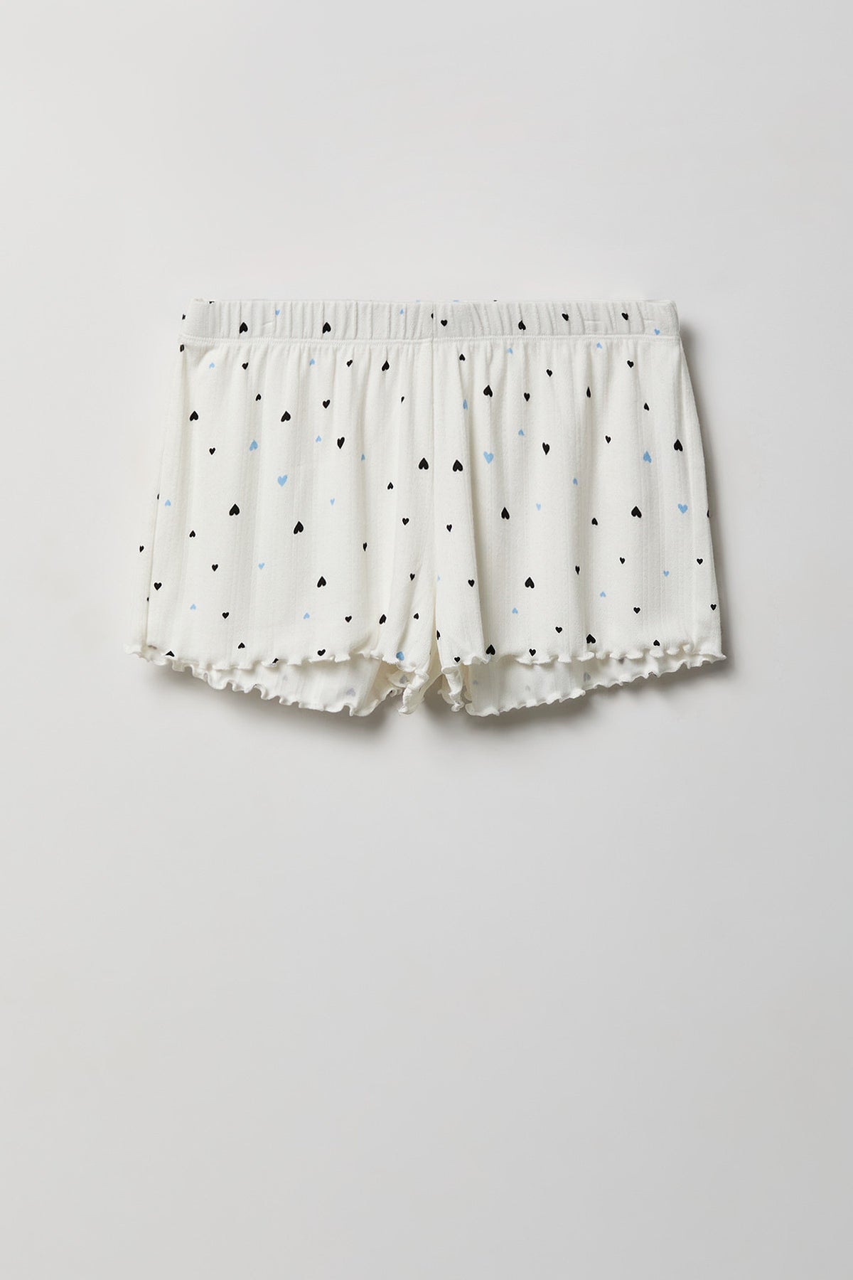 Alt View 8. Pointelle Button-Up Top & Short Pajama Set - Ivory