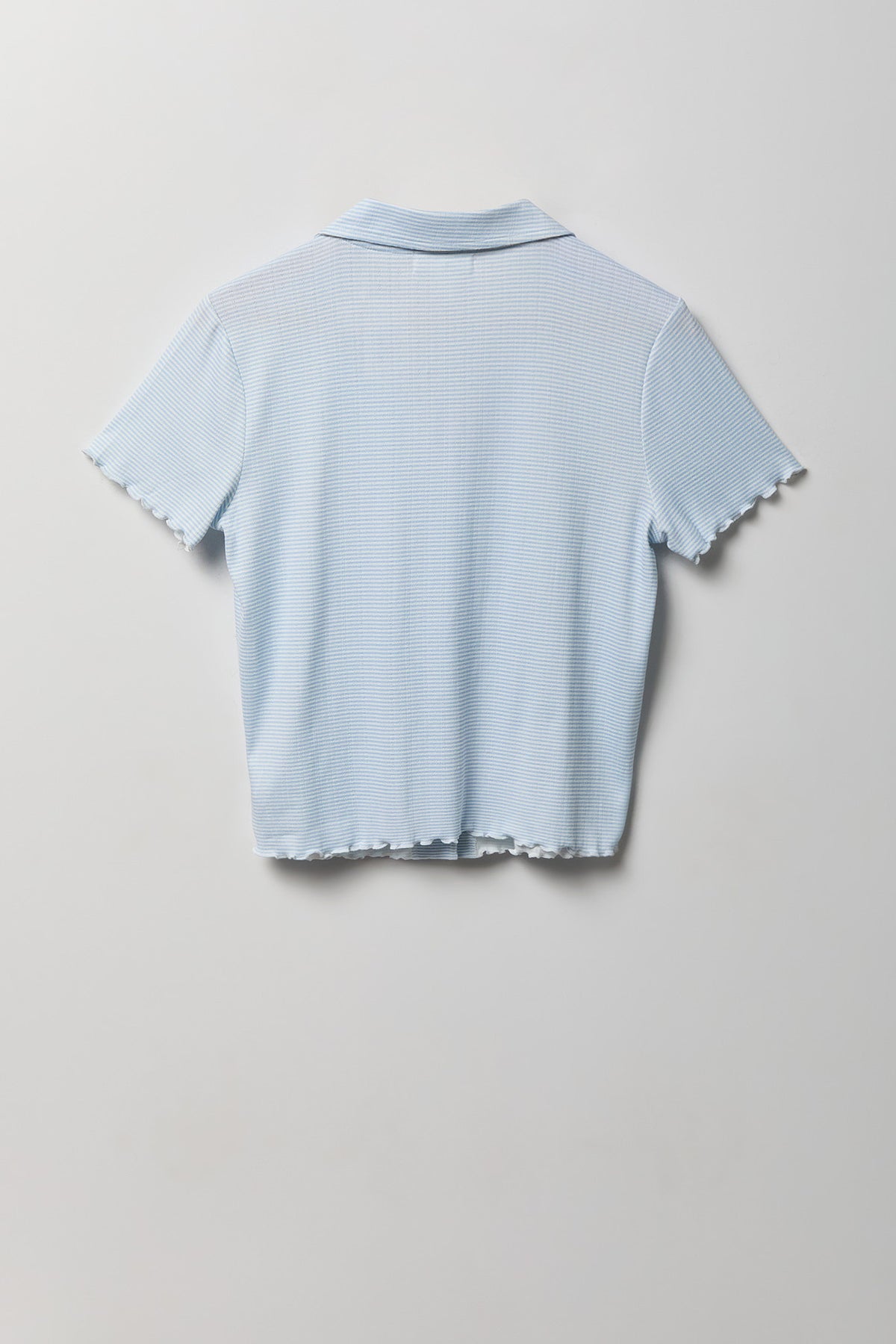 Alt View 7. Pointelle Button-Up Top & Short Pajama Set - Light Blue