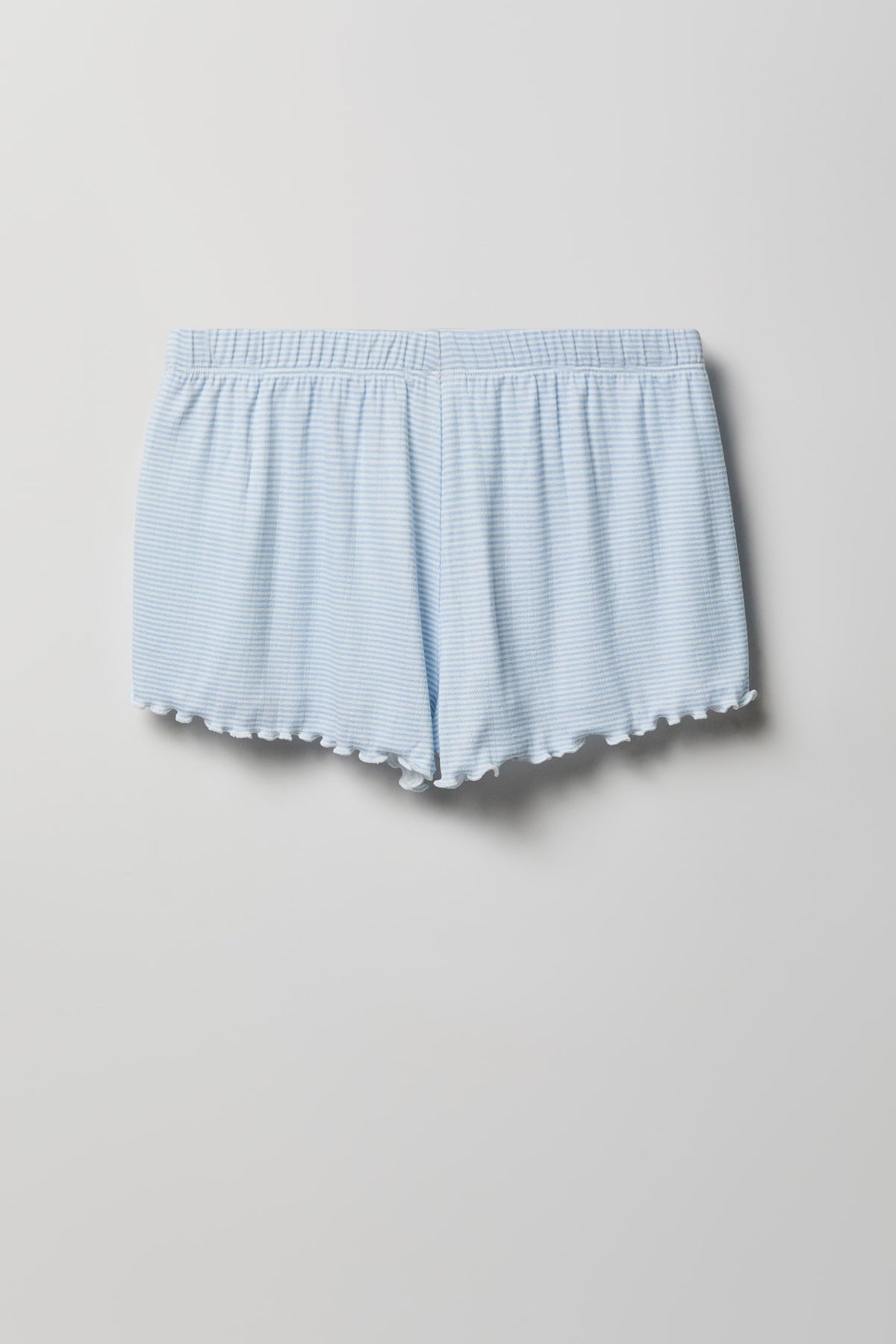Alt View 9. Pointelle Button-Up Top & Short Pajama Set - Light Blue