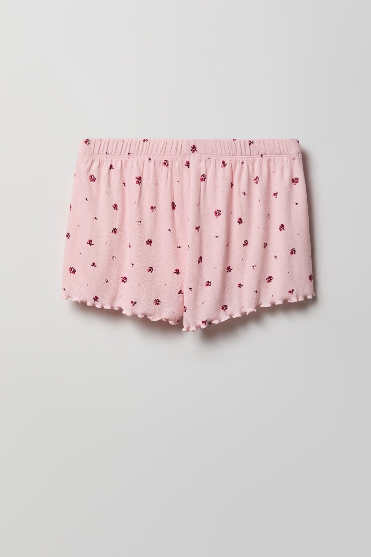 Alt View 8. Pointelle Button-Up Top & Short Pajama Set - Pink