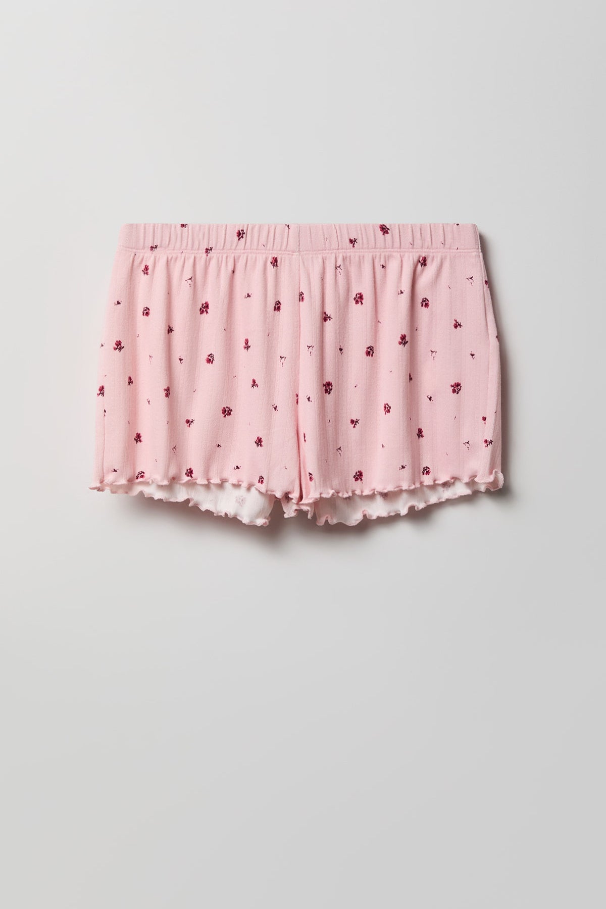 Alt View 9. Pointelle Button-Up Top & Short Pajama Set - Pink