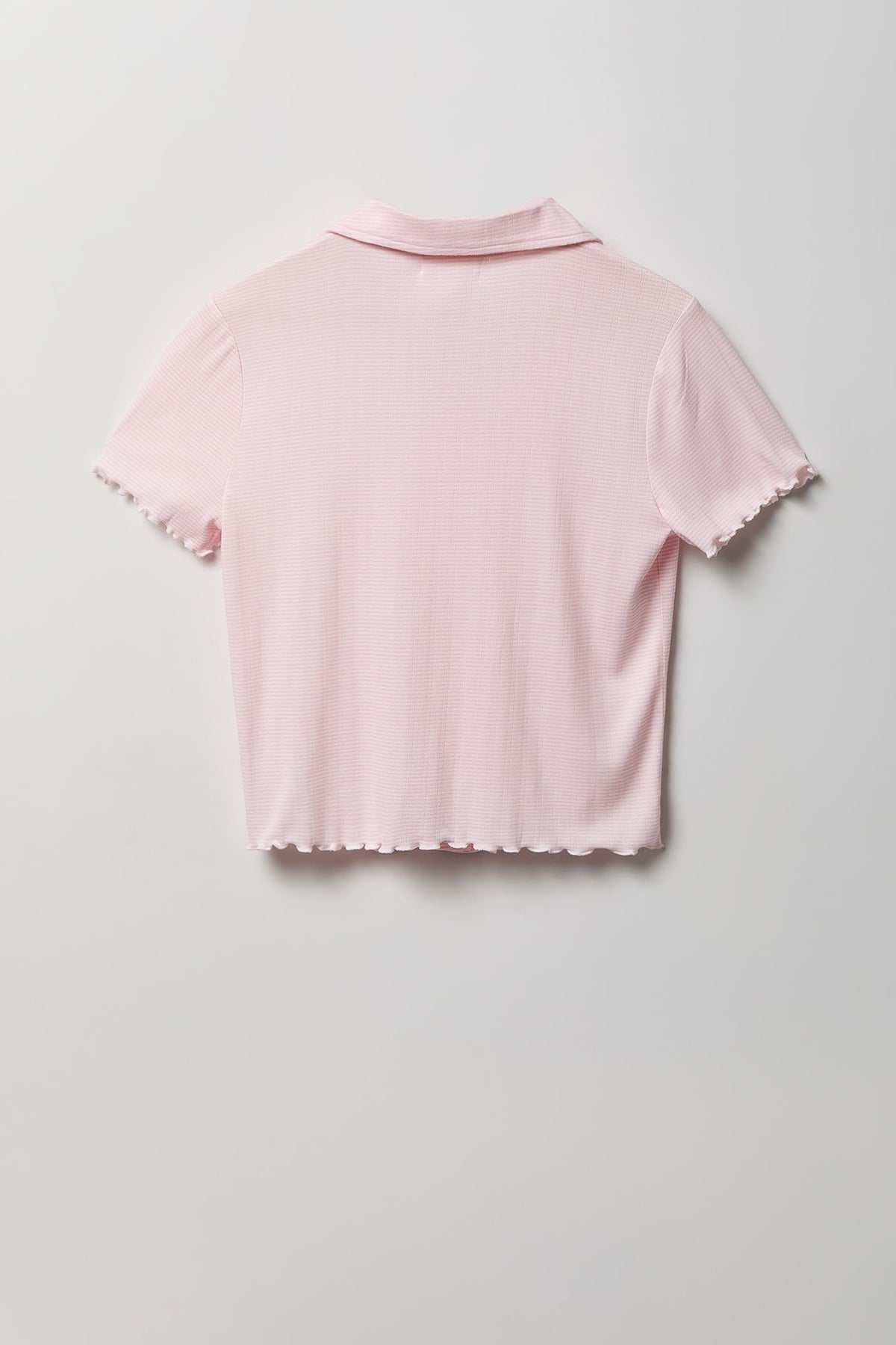 Alt View 7. Pointelle Button-Up Top & Short Pajama Set - Light Pink