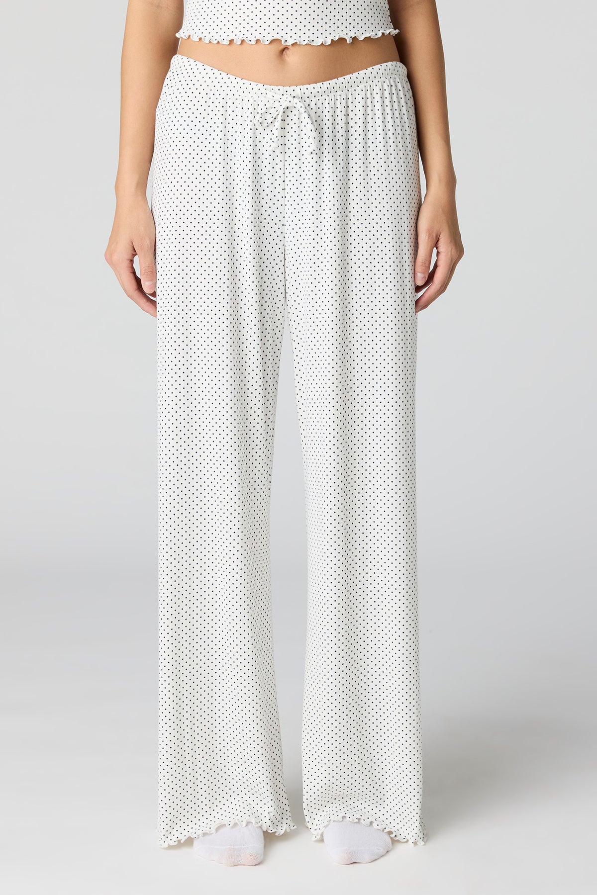Alt View 3. Pointelle Tank & Pant Pajama Set - White