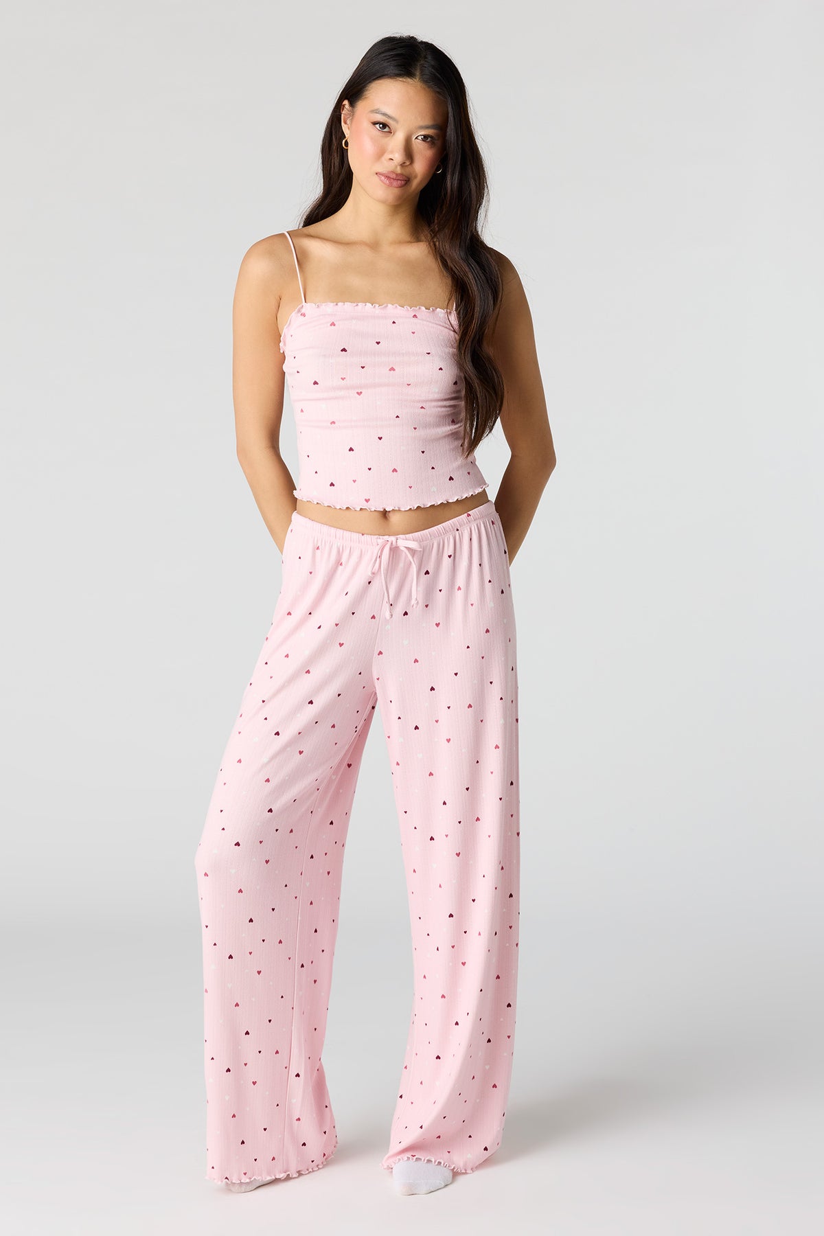 Pointelle Tank & Pant Pajama Set - Pink