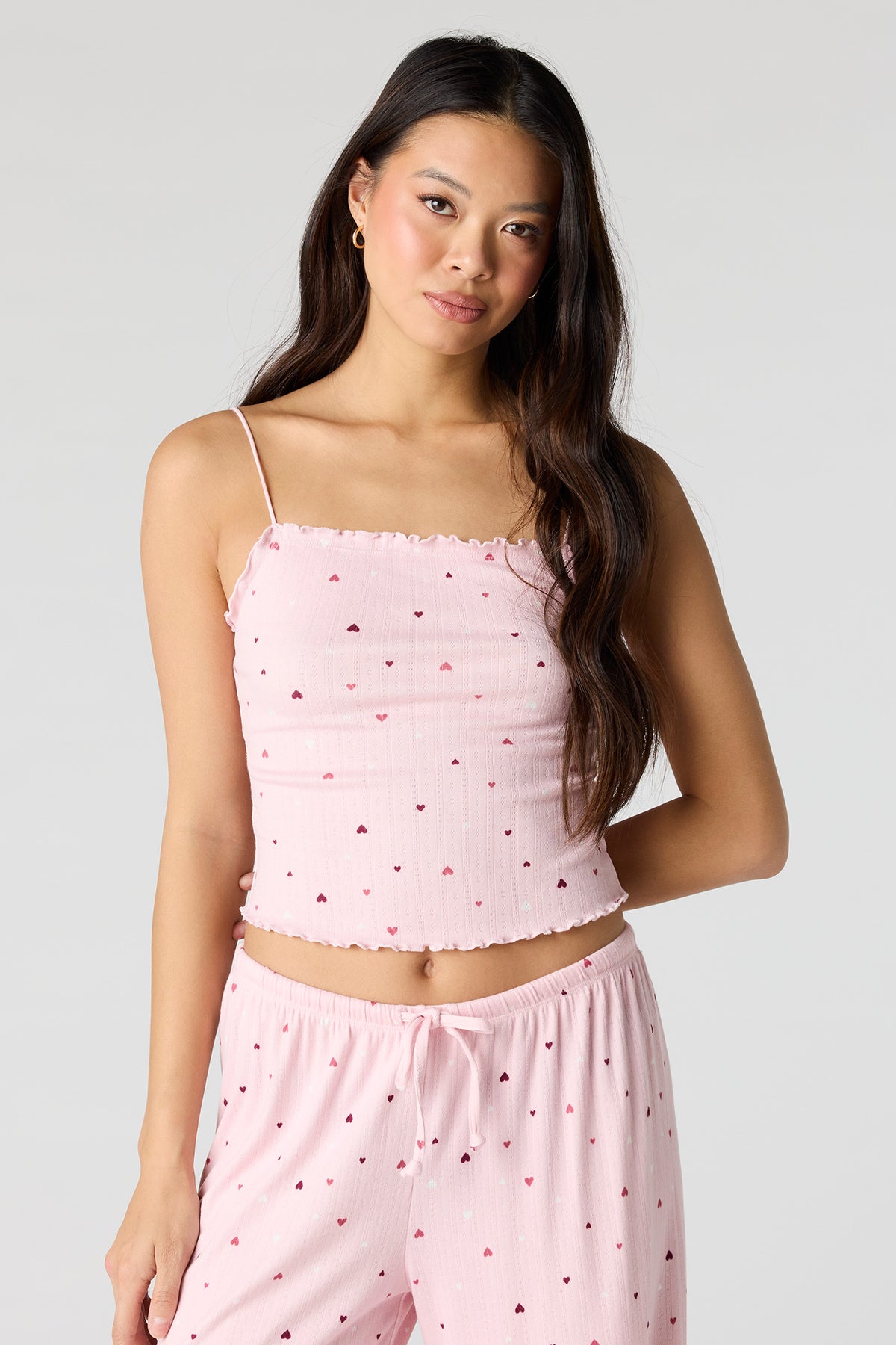 Alt View 2. Pointelle Tank & Pant Pajama Set - Pink