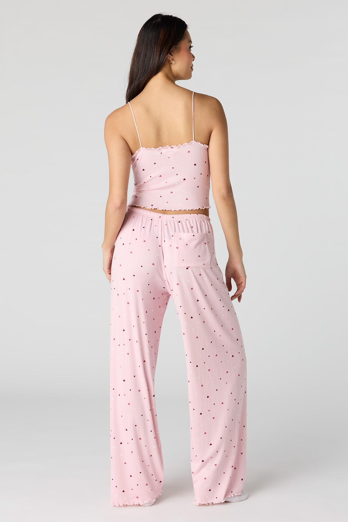 Alt View 4. Pointelle Tank & Pant Pajama Set - Pink