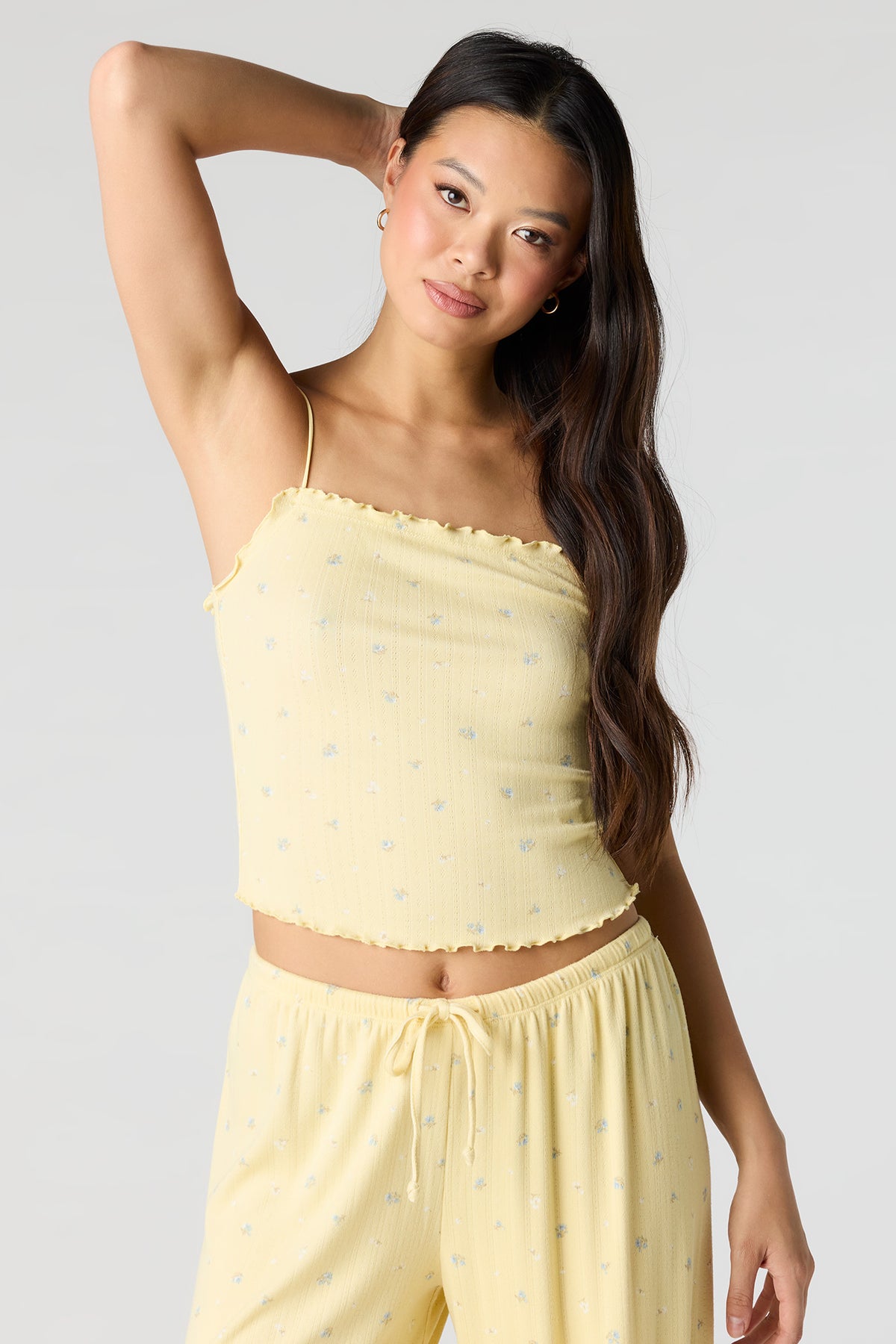 Alt View 2. Pointelle Tank & Pant Pajama Set - Yellow