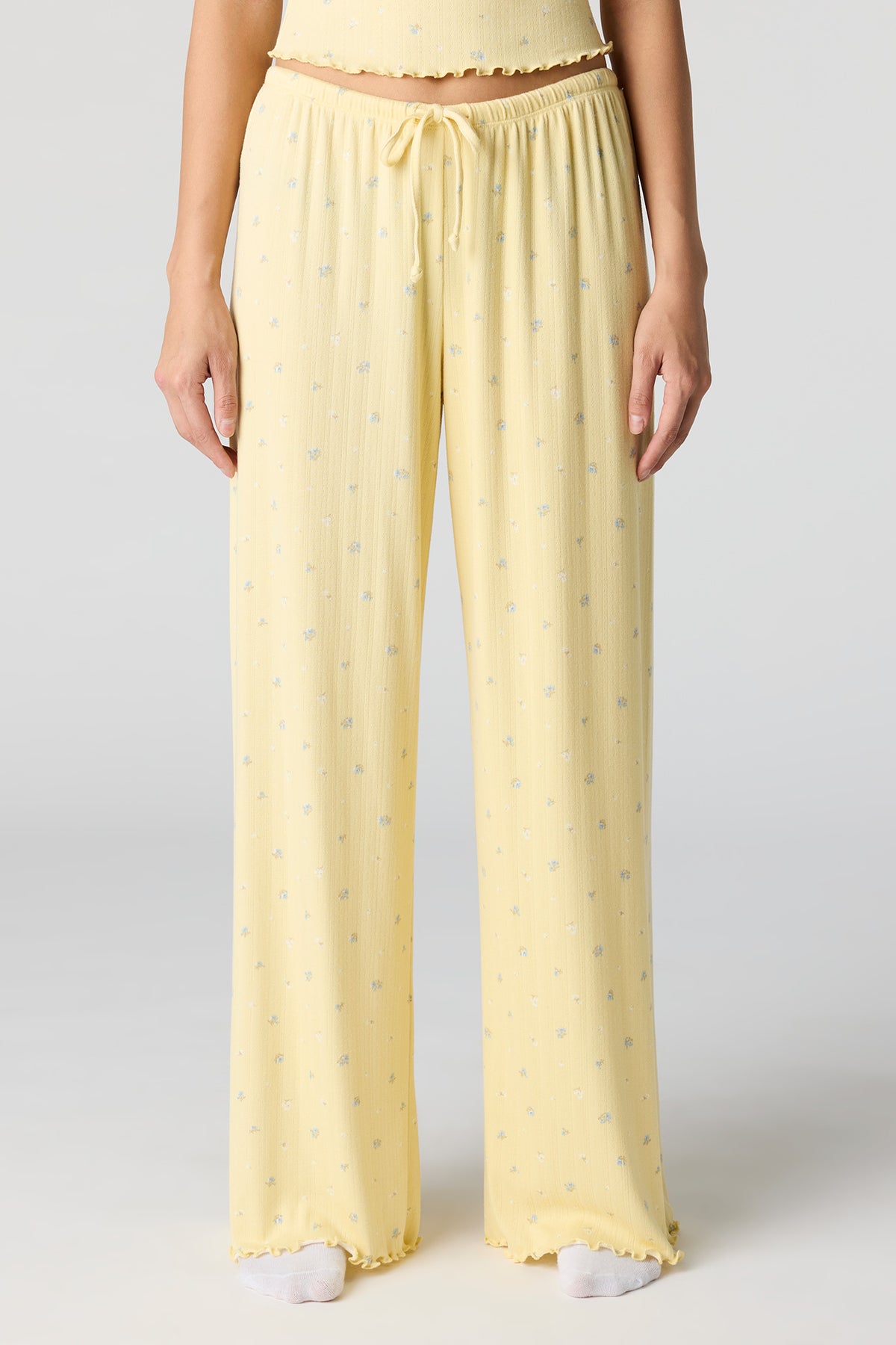 Alt View 3. Pointelle Tank & Pant Pajama Set - Yellow